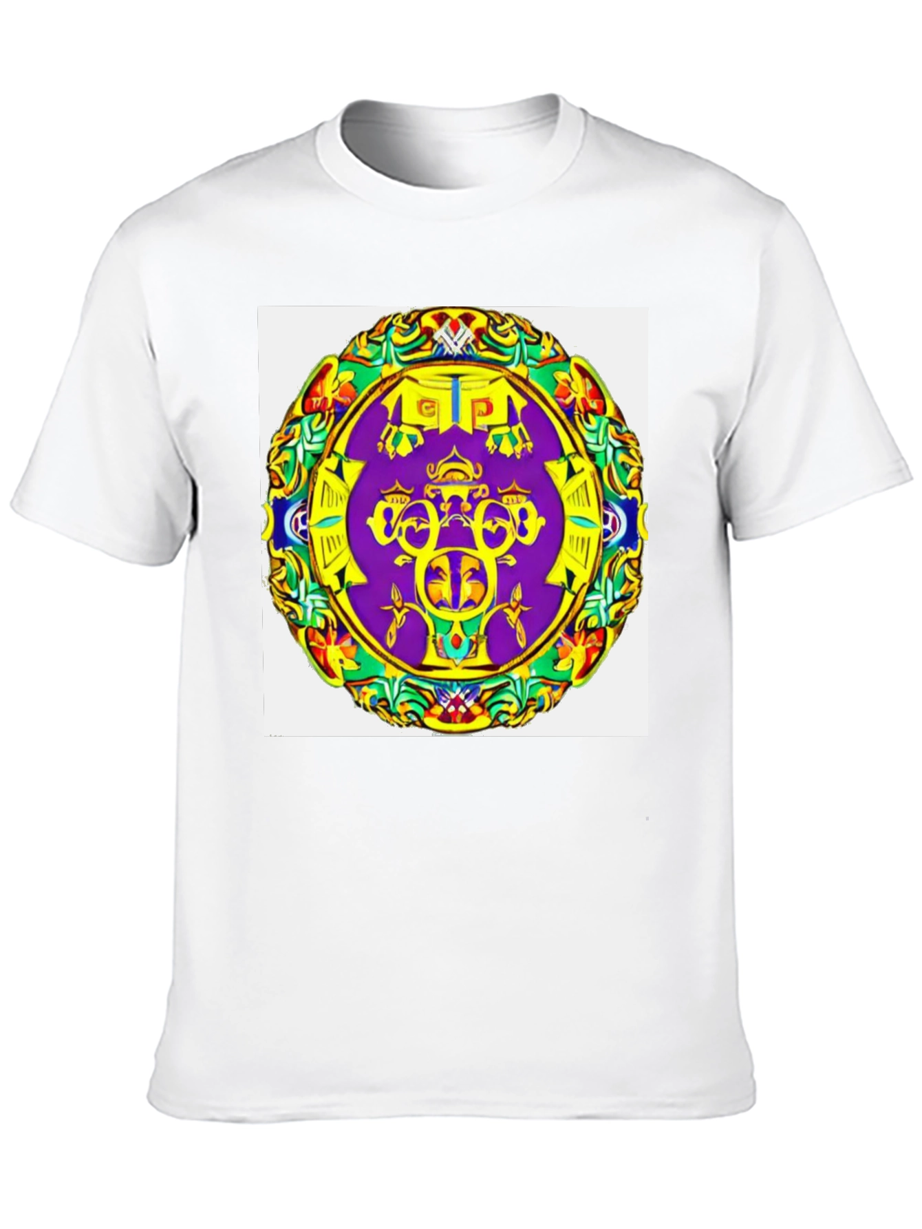 Abstract Mandala Graphic Tee - Black Cotton T-Shirt