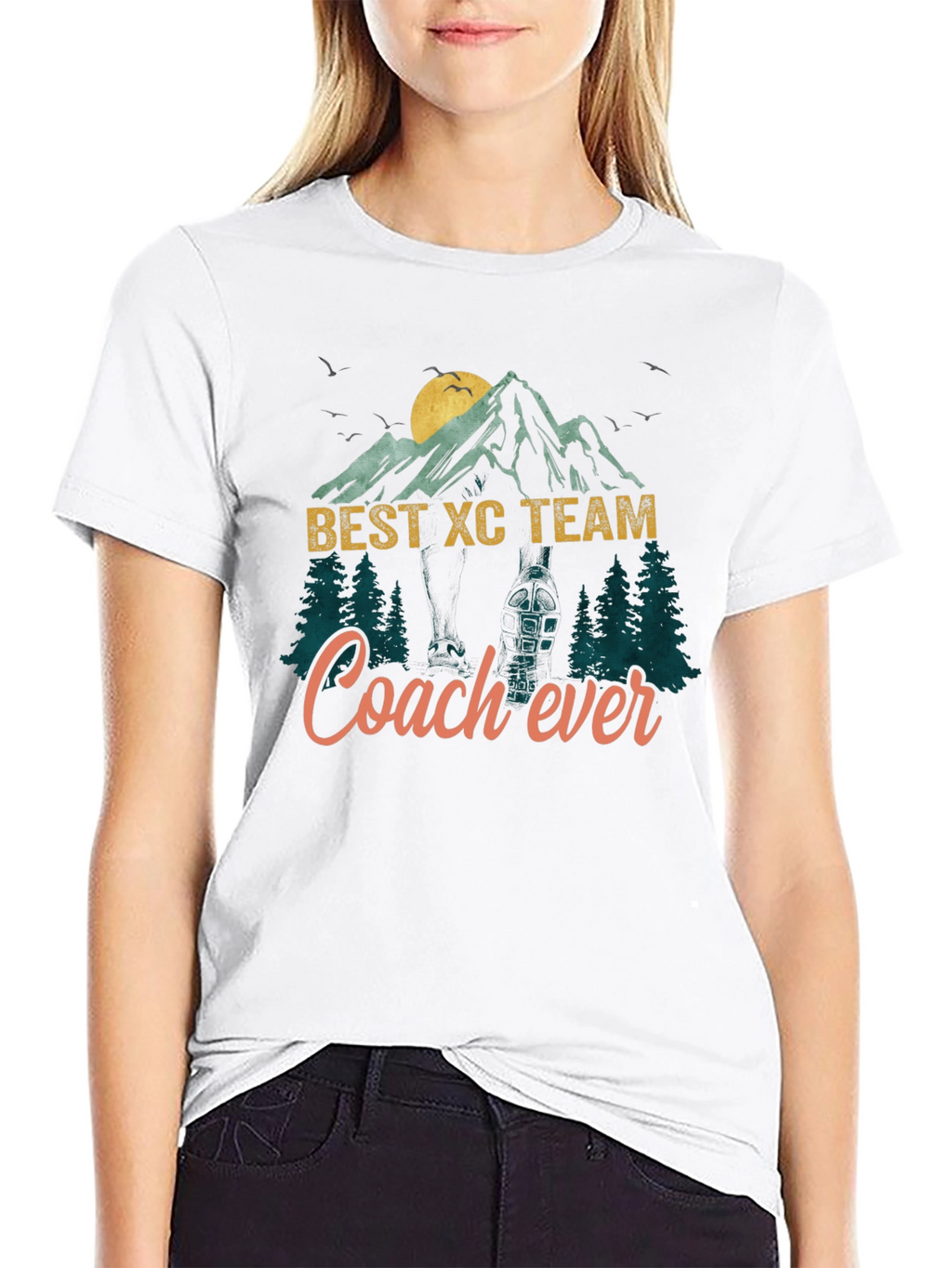 Best XC Team Coach Ever Mountain T-Shirt