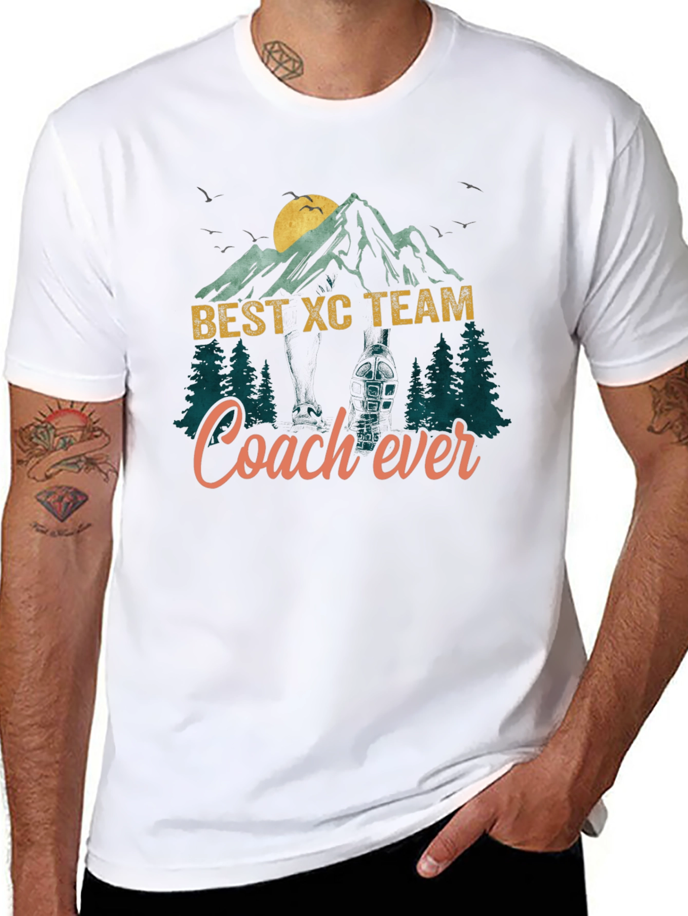 Best XC Team Coach Ever Mountain T-Shirt