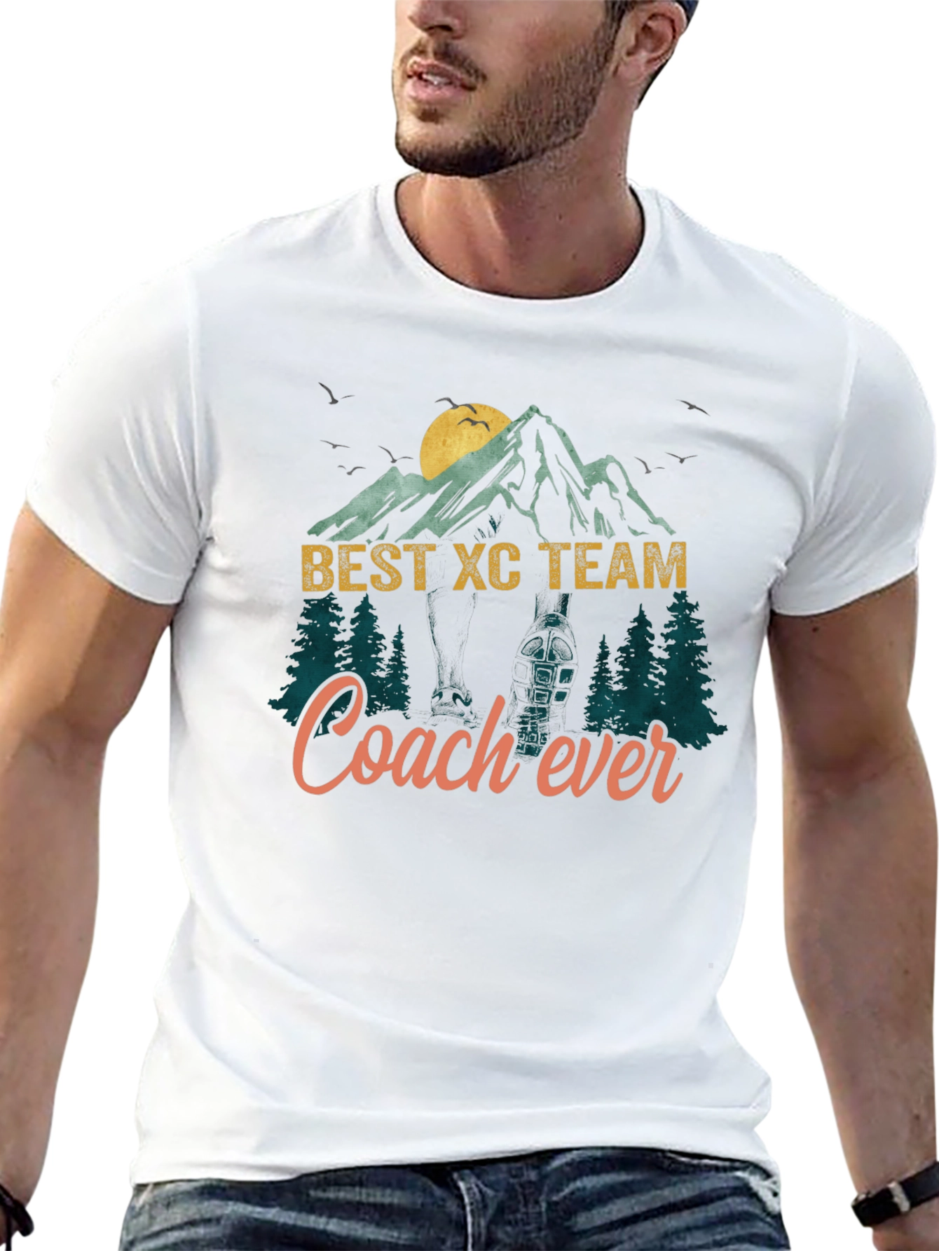 Best XC Team Coach Ever Mountain T-Shirt