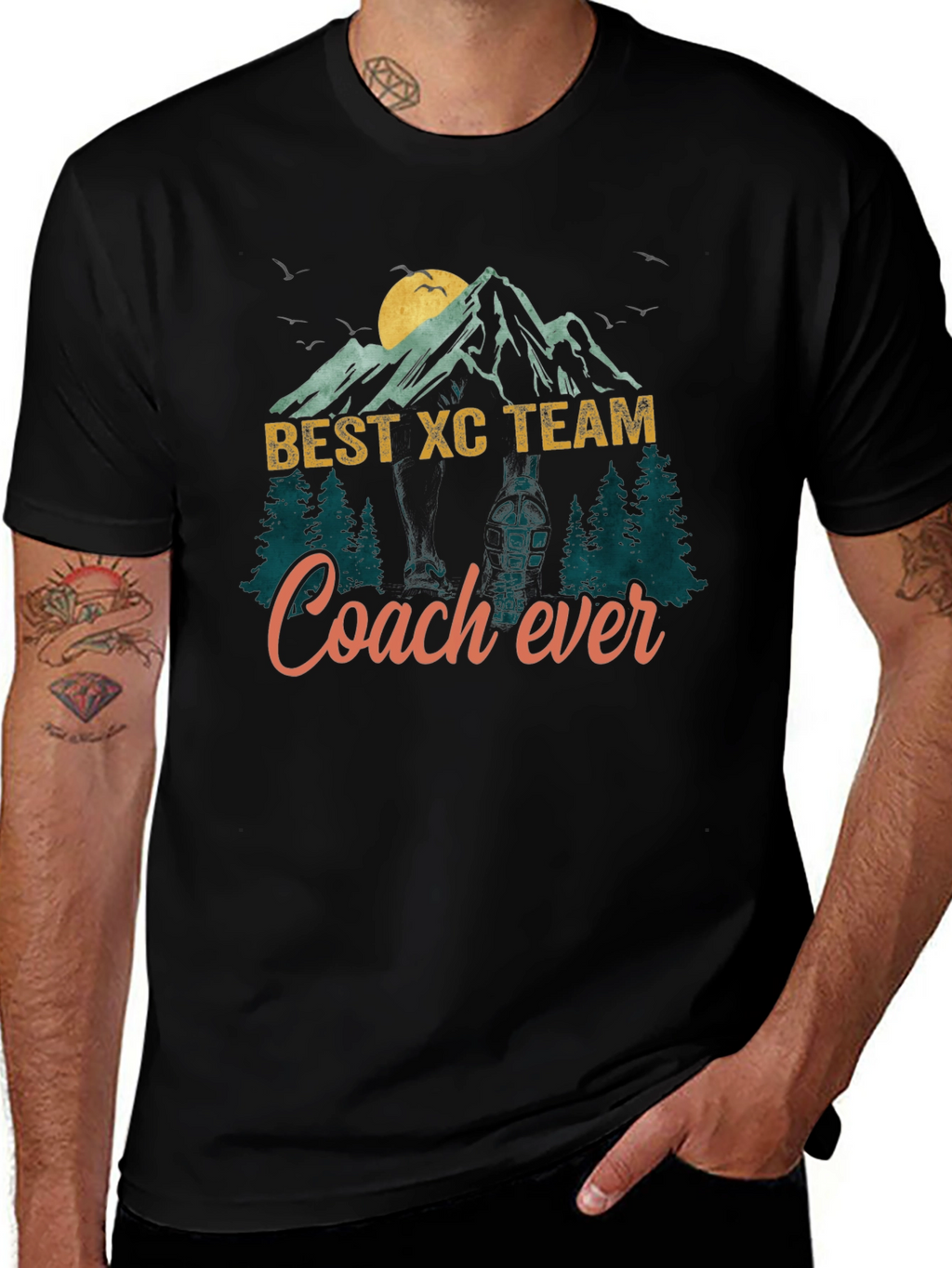 Best XC Team Coach Ever Mountain T-Shirt
