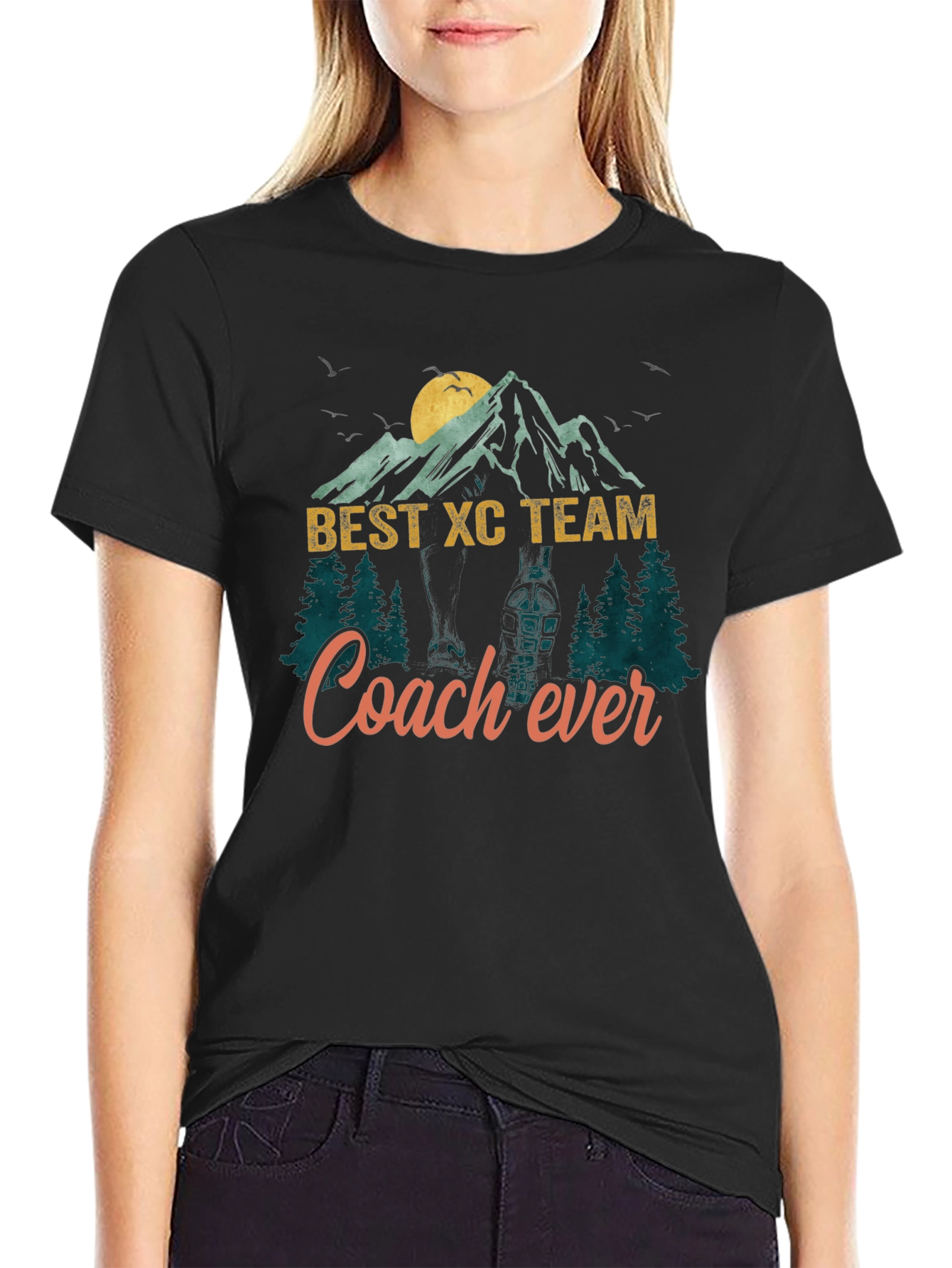 Best XC Team Coach Ever Mountain T-Shirt