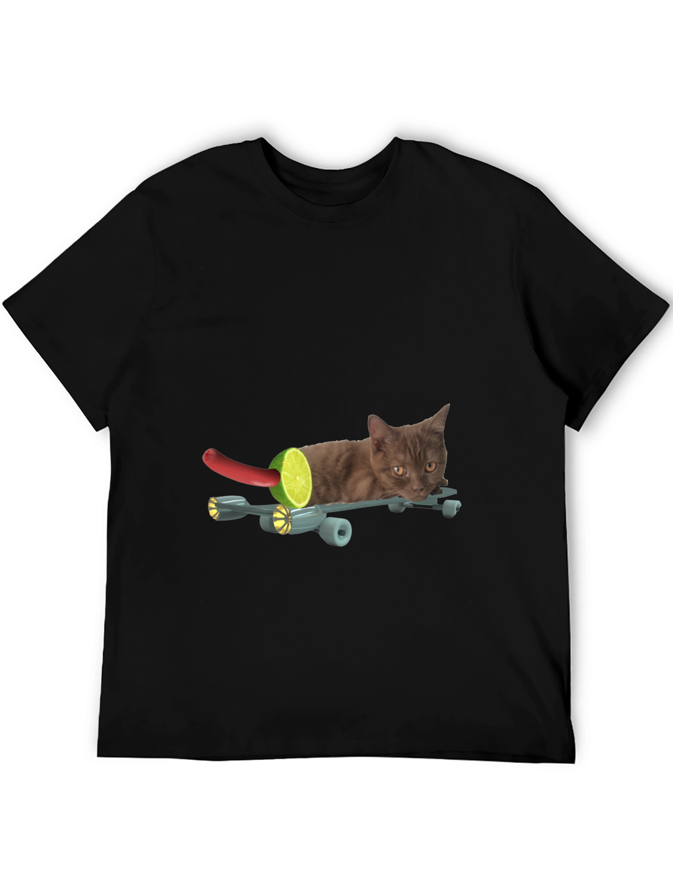 Funny Cat on Skateboard T-Shirt - Unique Graphic Tee