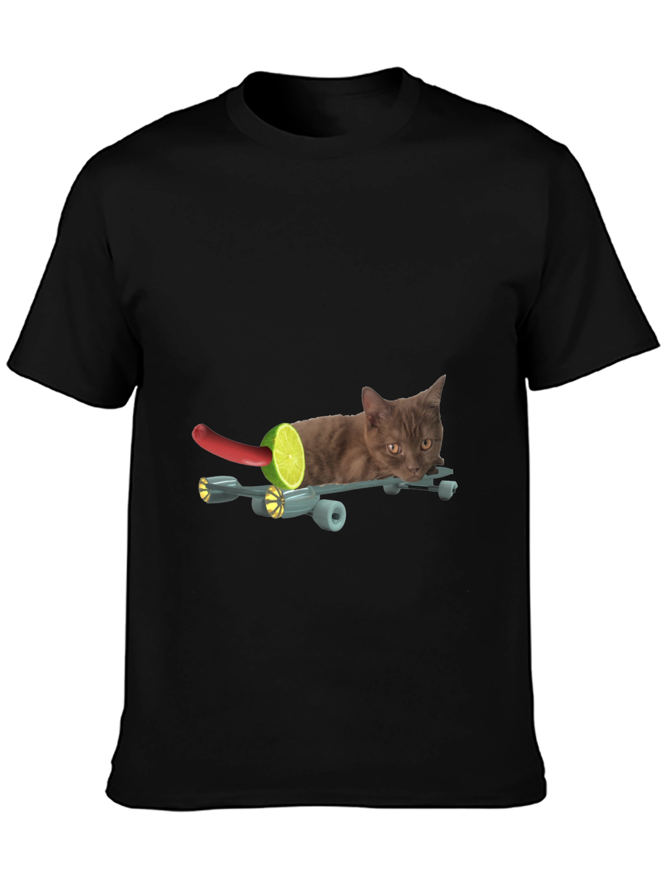 Funny Cat on Skateboard T-Shirt - Unique Graphic Tee
