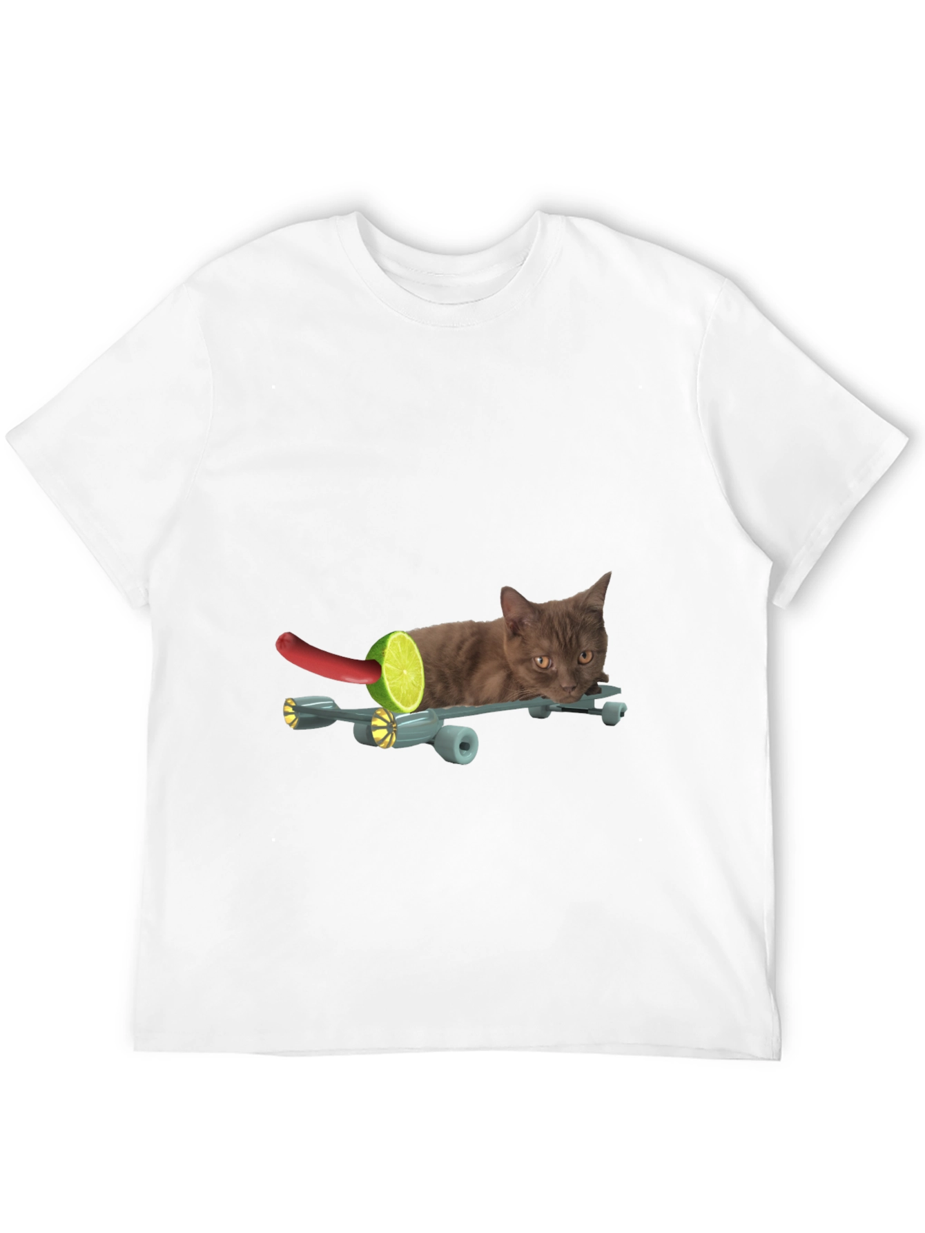 Funny Cat on Skateboard T-Shirt - Unique Graphic Tee