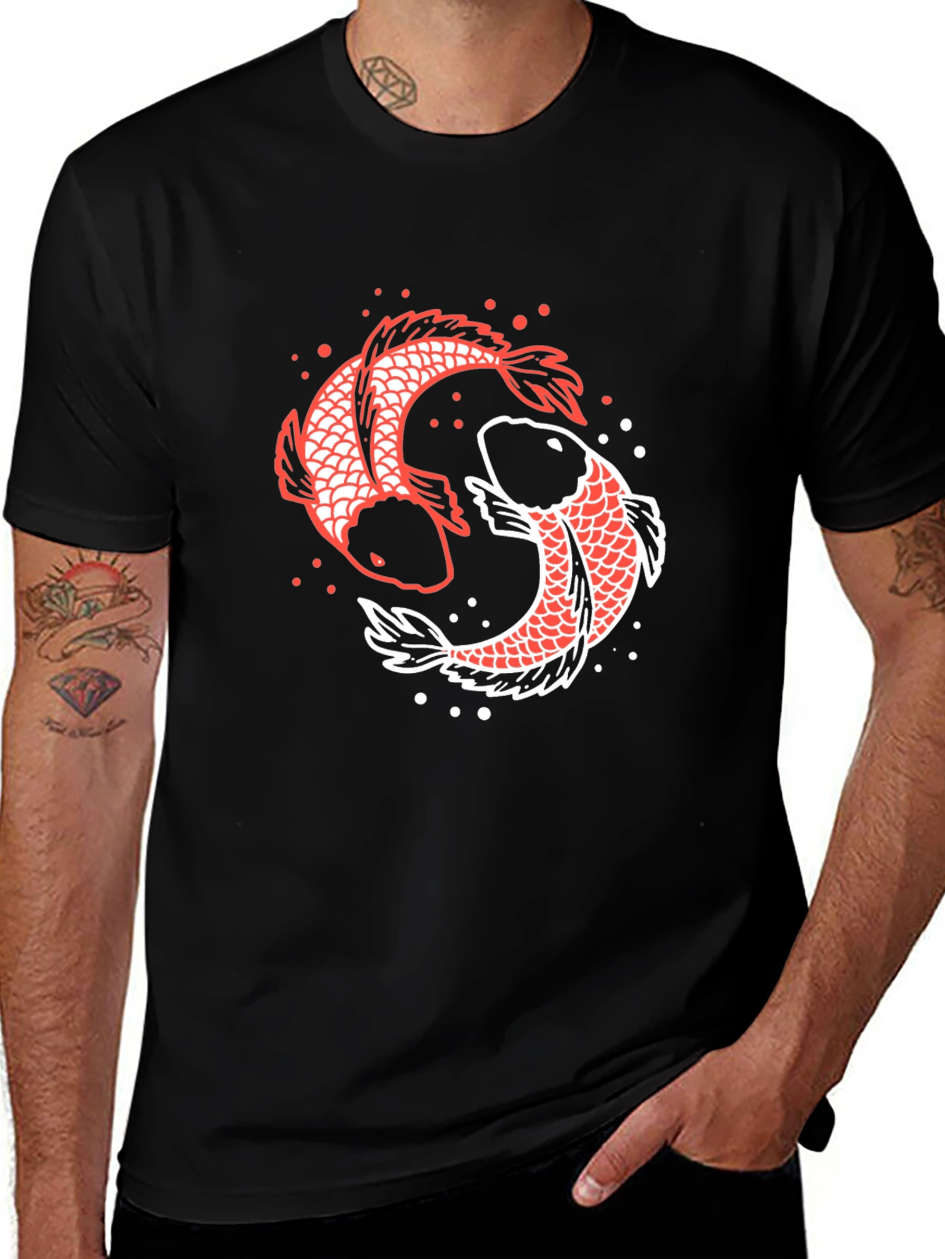 Koi Fish Yin Yang Graphic Tee