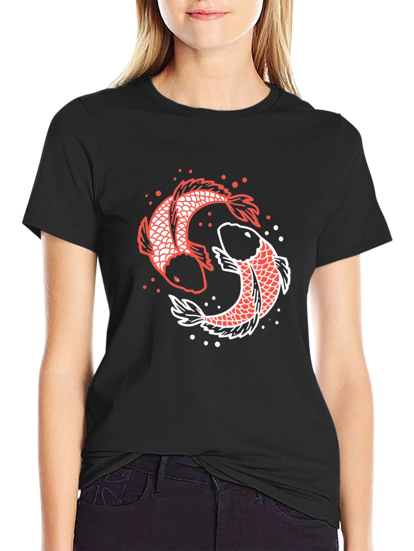 Koi Fish Yin Yang Graphic Tee