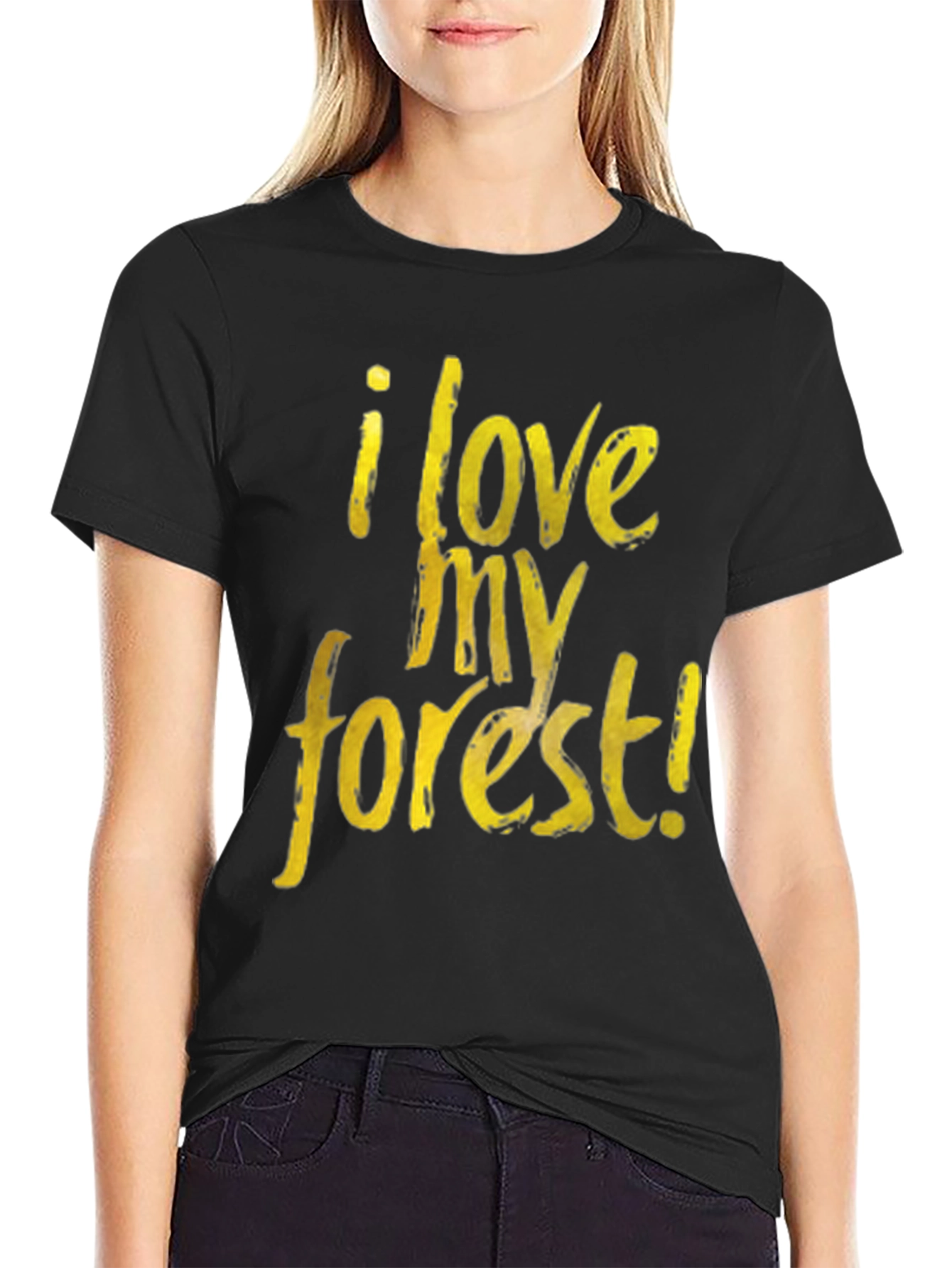 I Love My Forest Black Graphic T-Shirt