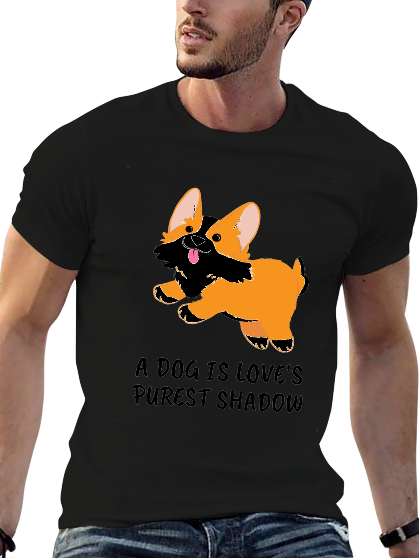 A Dog Is Love’s Purest Shadow T-Shirt – Cute Corgi Graphic Tee