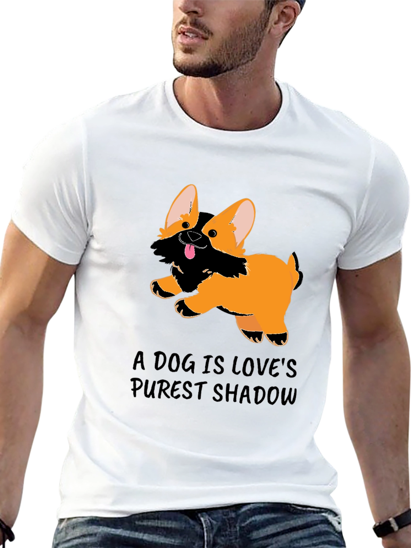 A Dog Is Love’s Purest Shadow T-Shirt – Cute Corgi Graphic Tee