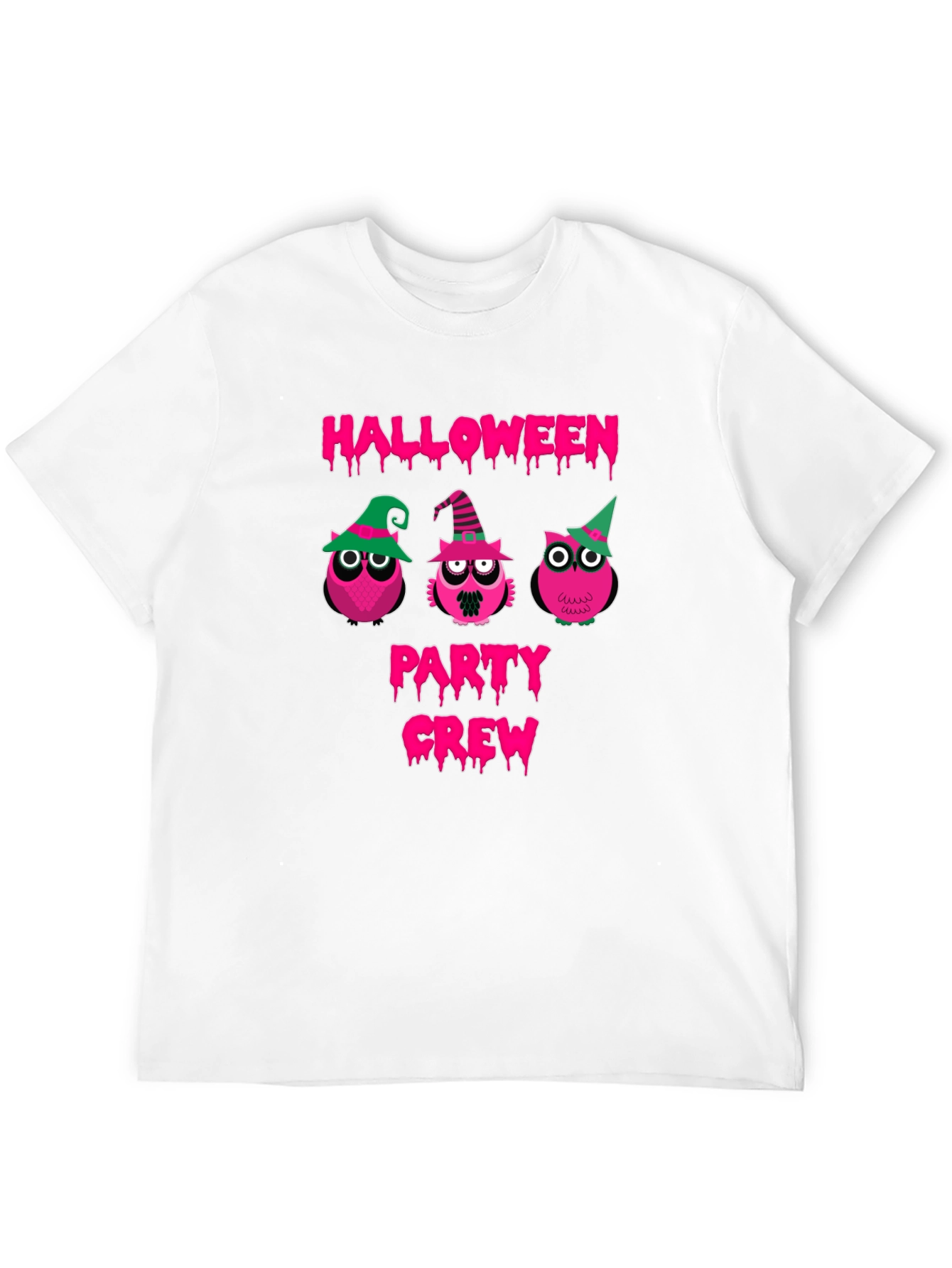 Halloween Owls Party Crew Black T-Shirt