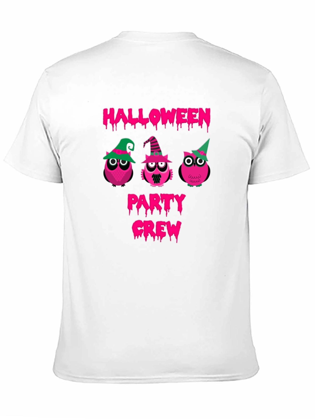 Halloween Owls Party Crew Black T-Shirt