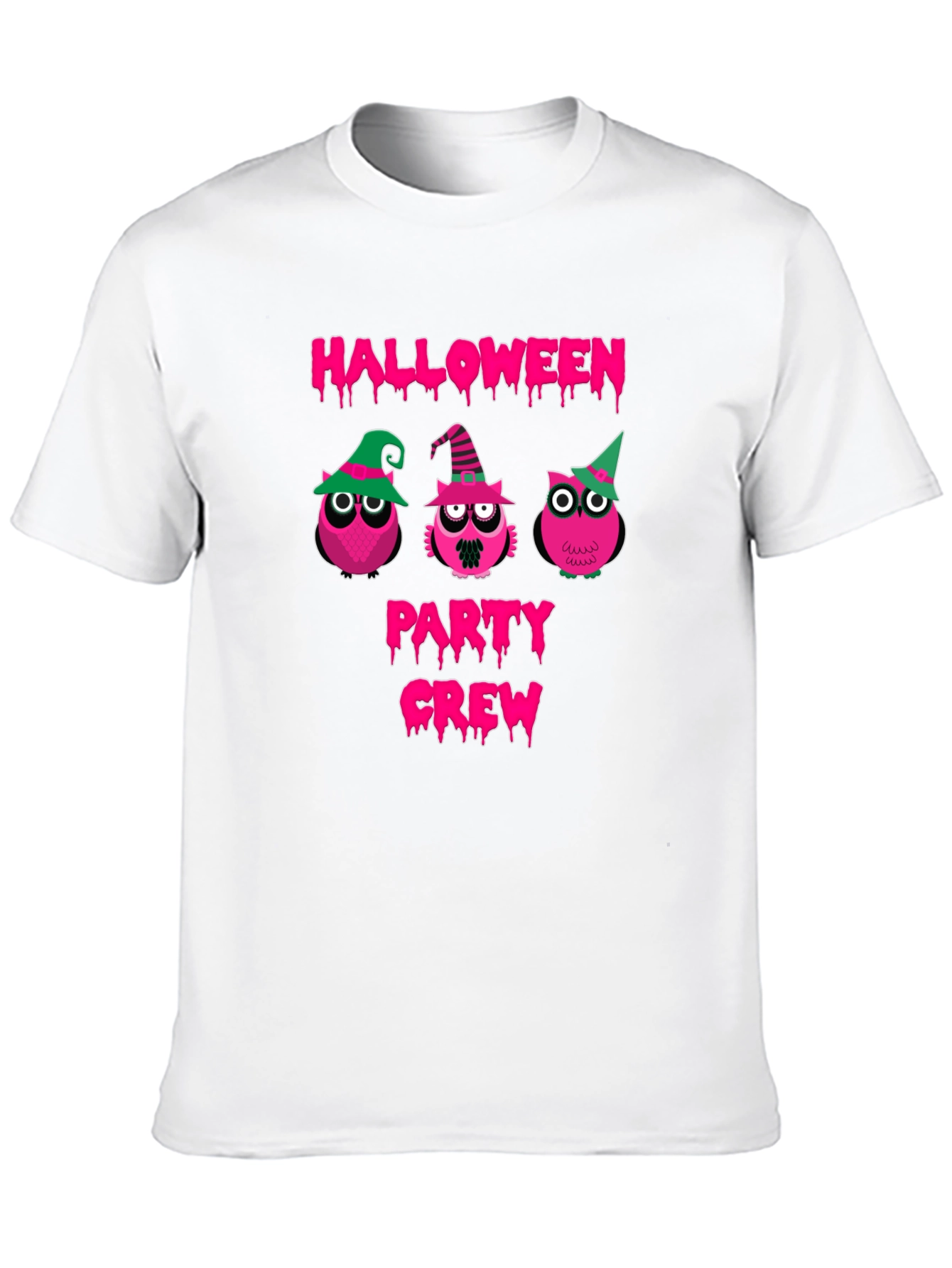 Halloween Owls Party Crew Black T-Shirt