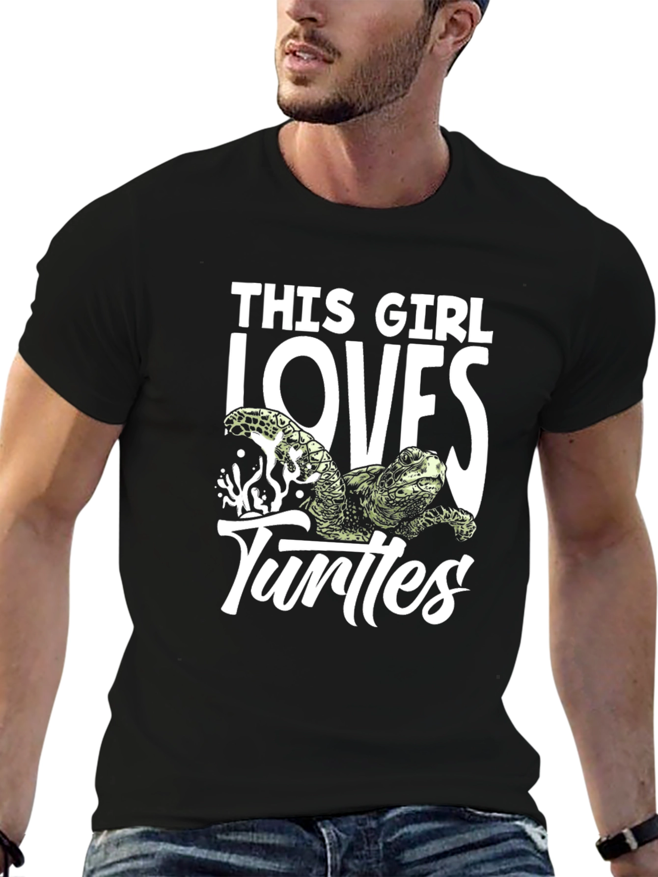 This Girl Loves Turtles Black T-Shirt