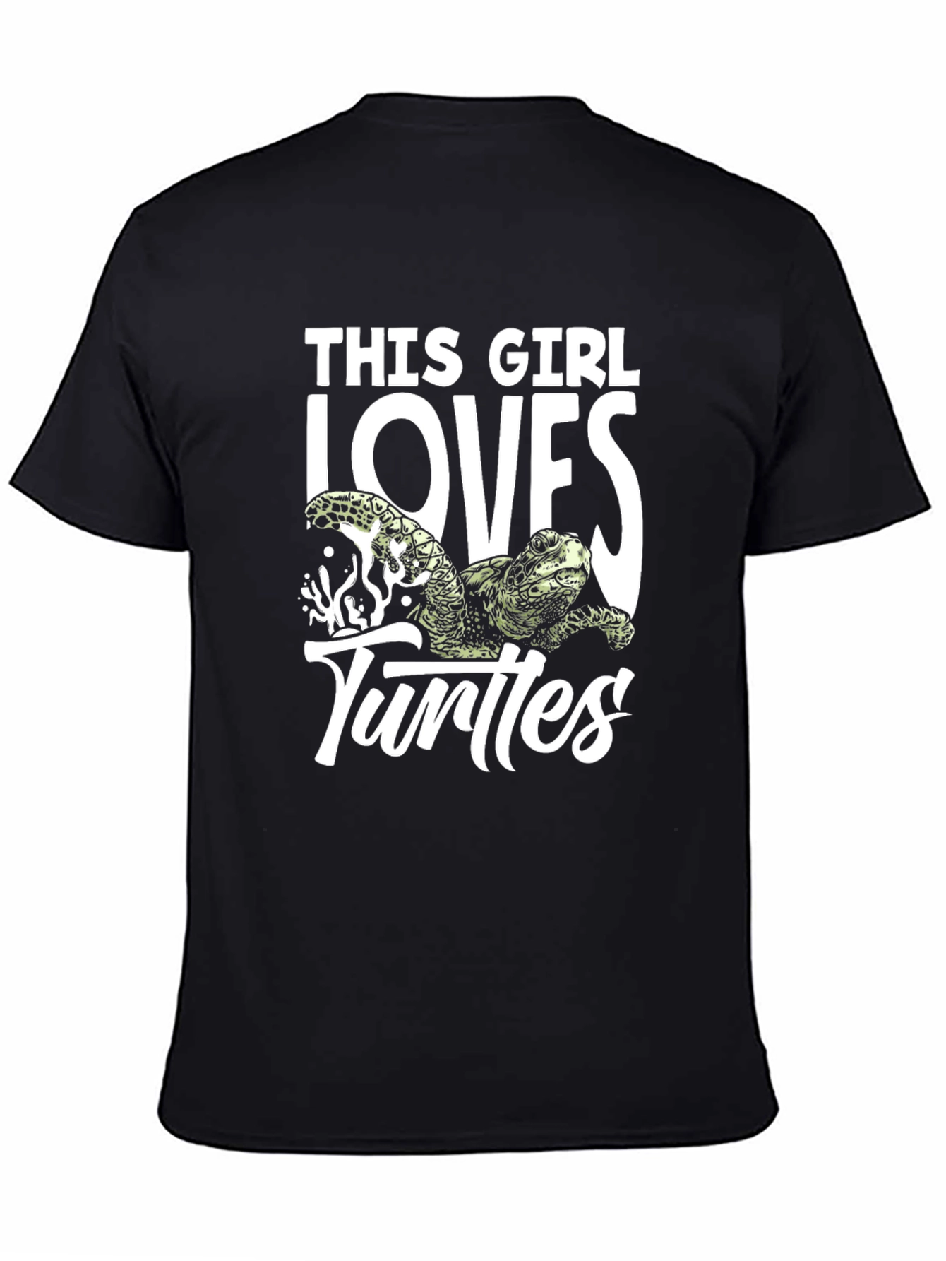 This Girl Loves Turtles Black T-Shirt