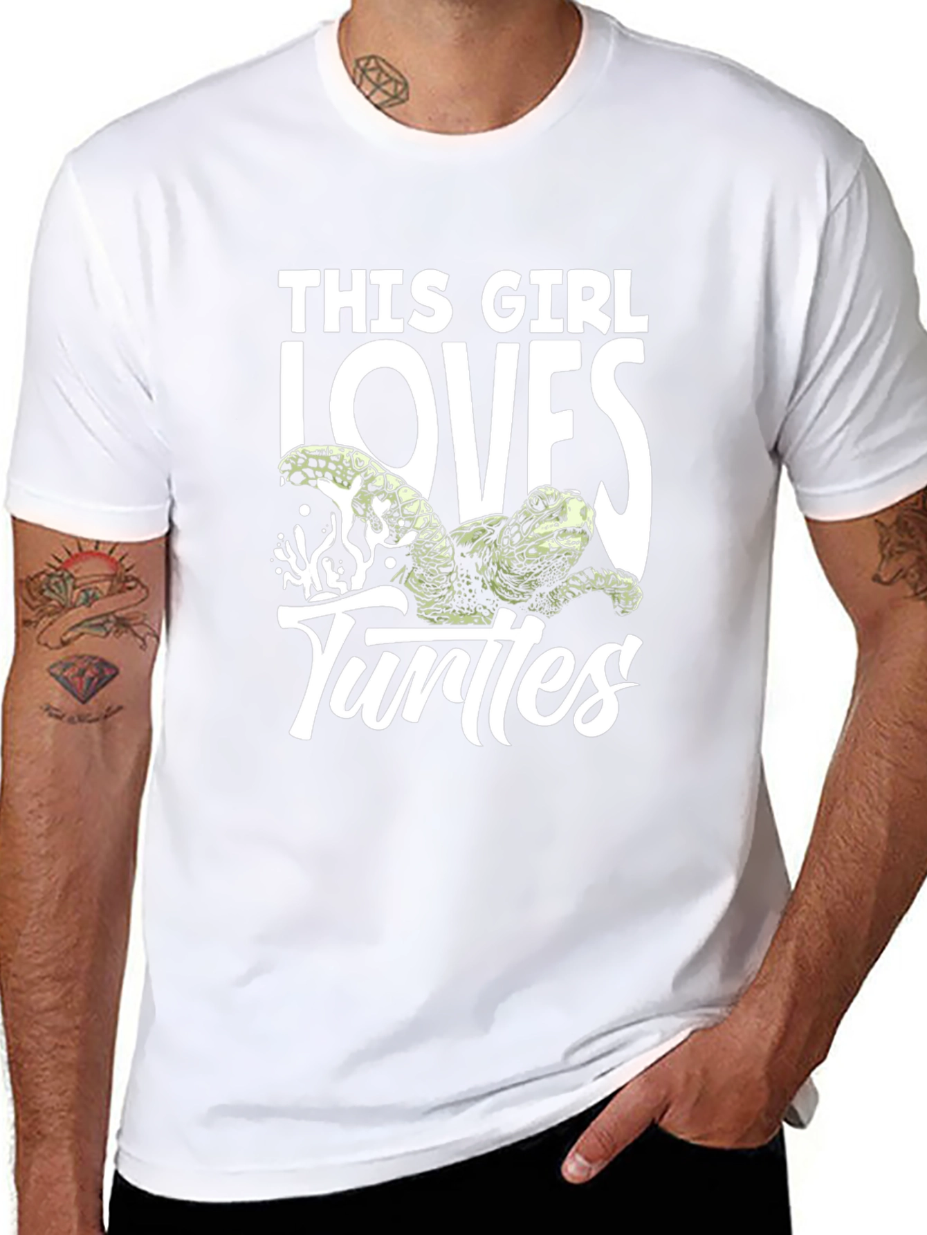 This Girl Loves Turtles Black T-Shirt