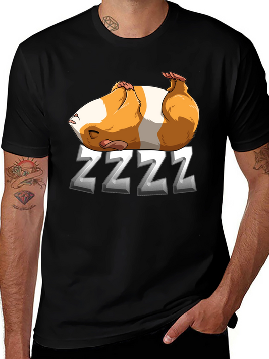 Sleeping Guinea Pig ZZZ T-Shirt - Black