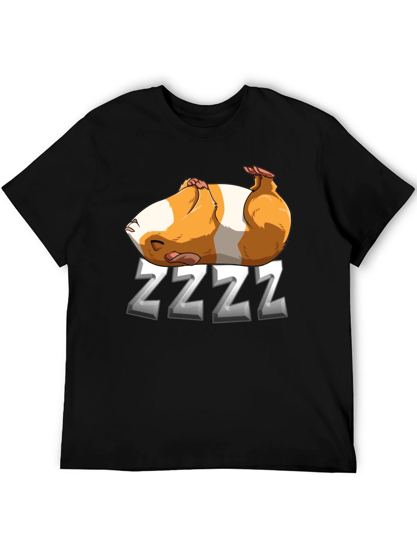 Sleeping Guinea Pig ZZZ T-Shirt - Black