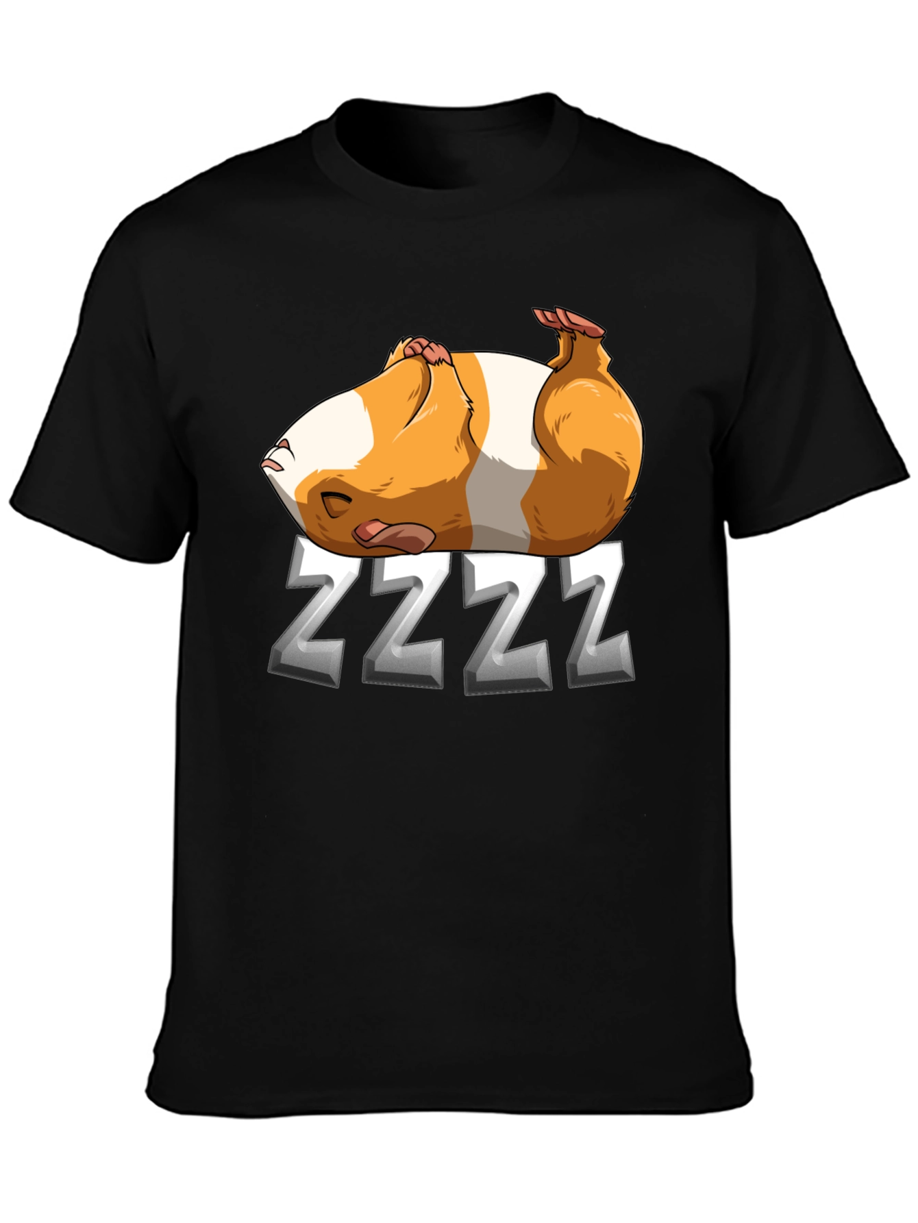 Sleeping Guinea Pig ZZZ T-Shirt - Black