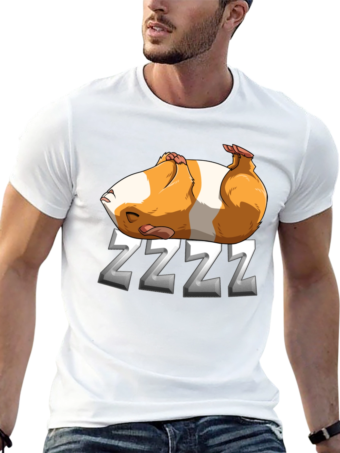 Sleeping Guinea Pig ZZZ T-Shirt - Black