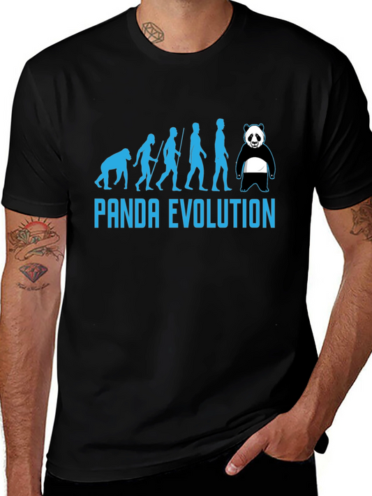 Panda Evolution Black T-Shirt - Humorous Design
