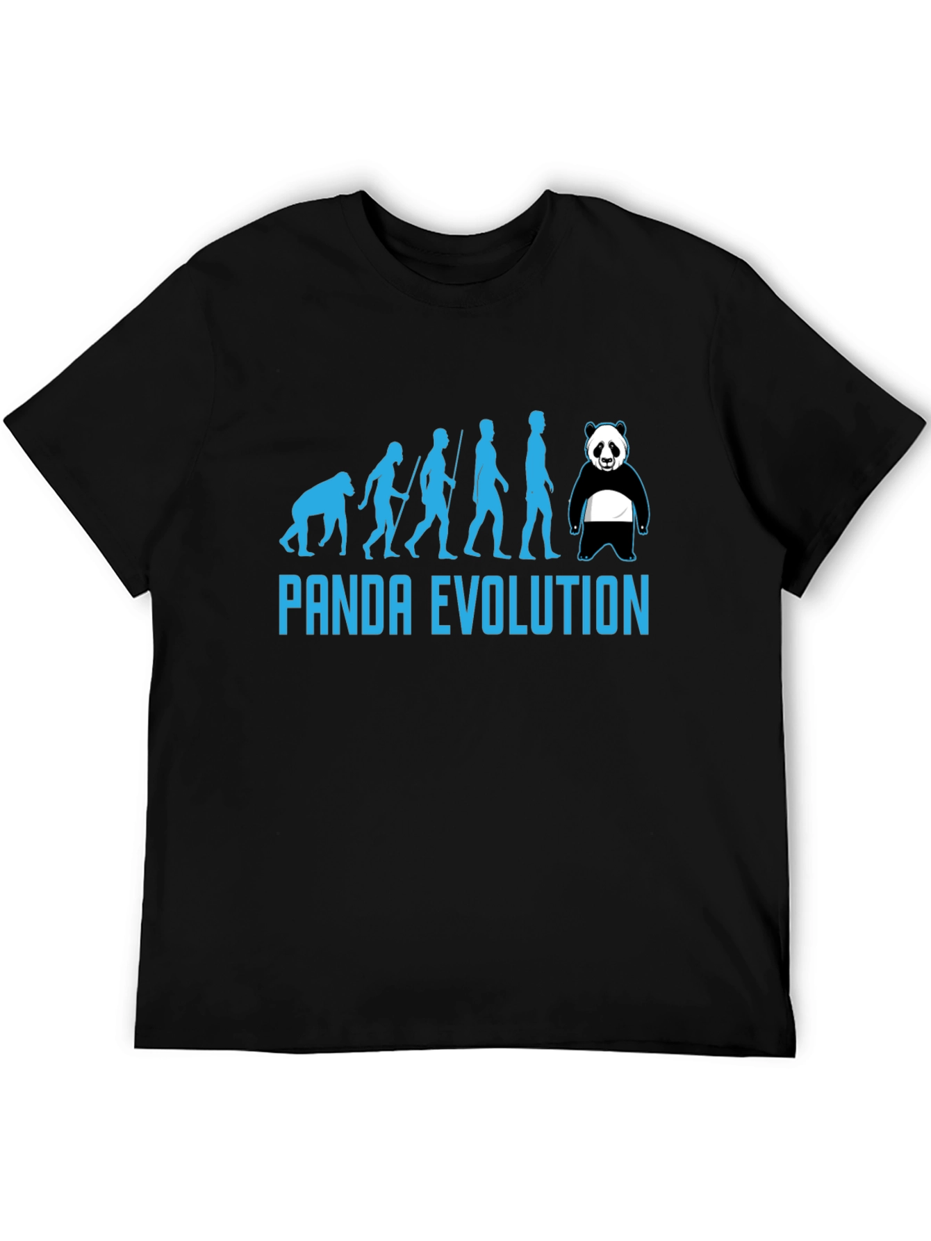 Panda Evolution Black T-Shirt - Humorous Design