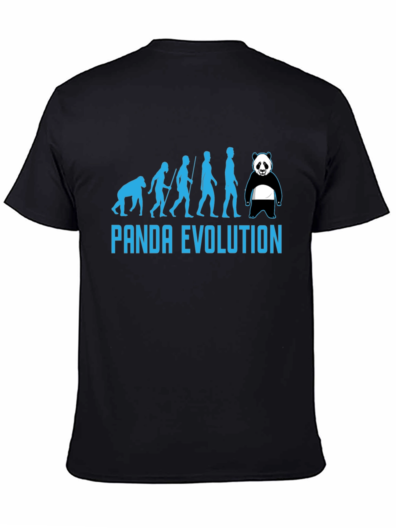 Panda Evolution Black T-Shirt - Humorous Design