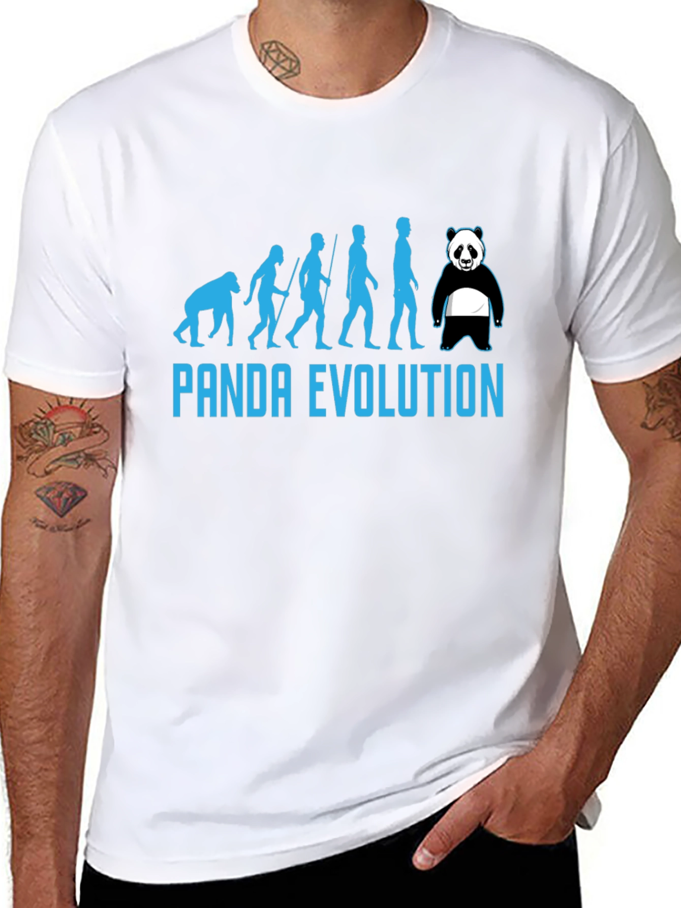 Panda Evolution Black T-Shirt - Humorous Design
