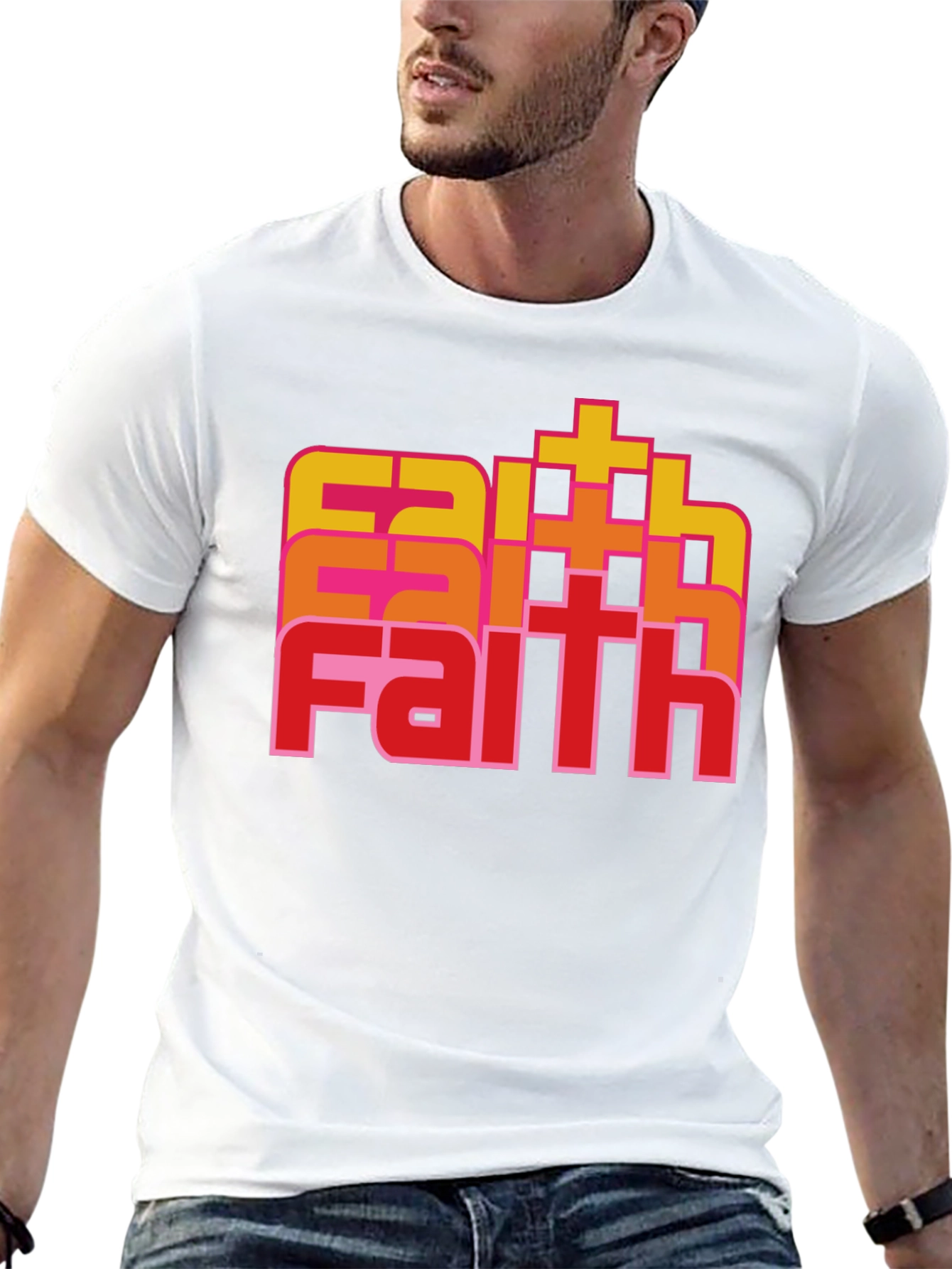 Faith Retro Stacked T-Shirt