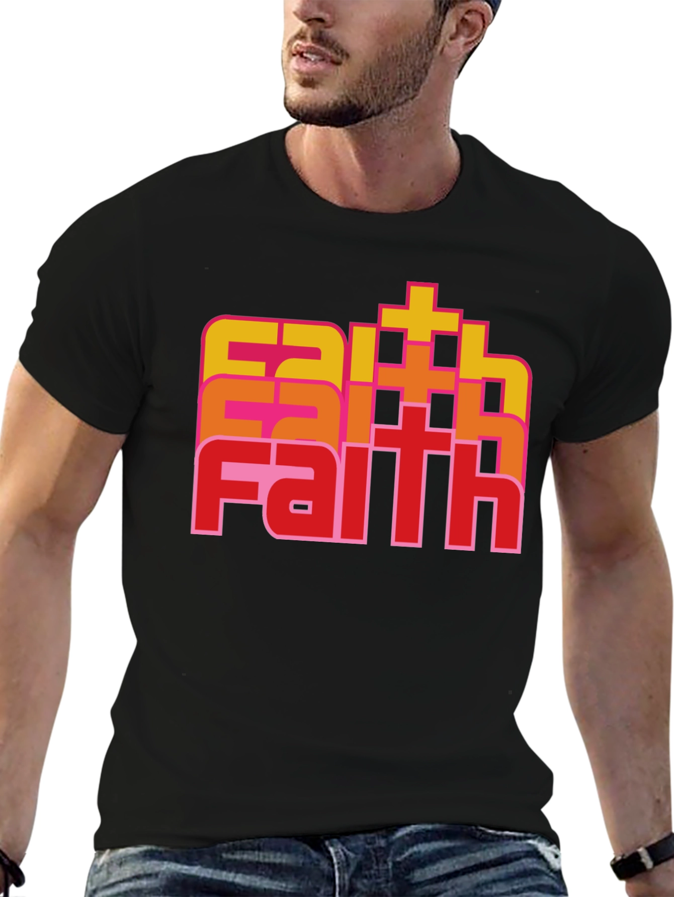Faith Retro Stacked T-Shirt
