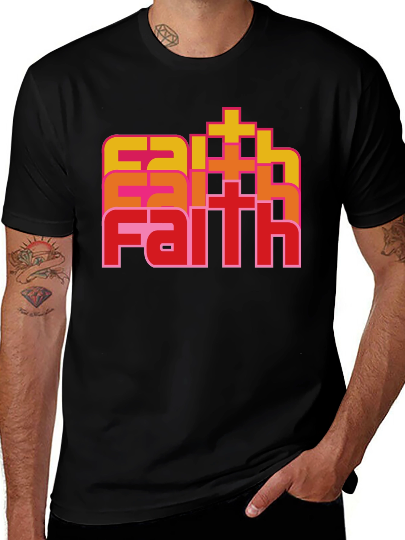 Faith Retro Stacked T-Shirt