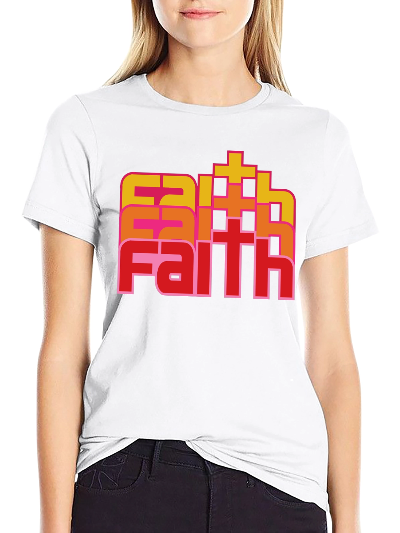 Faith Retro Stacked T-Shirt