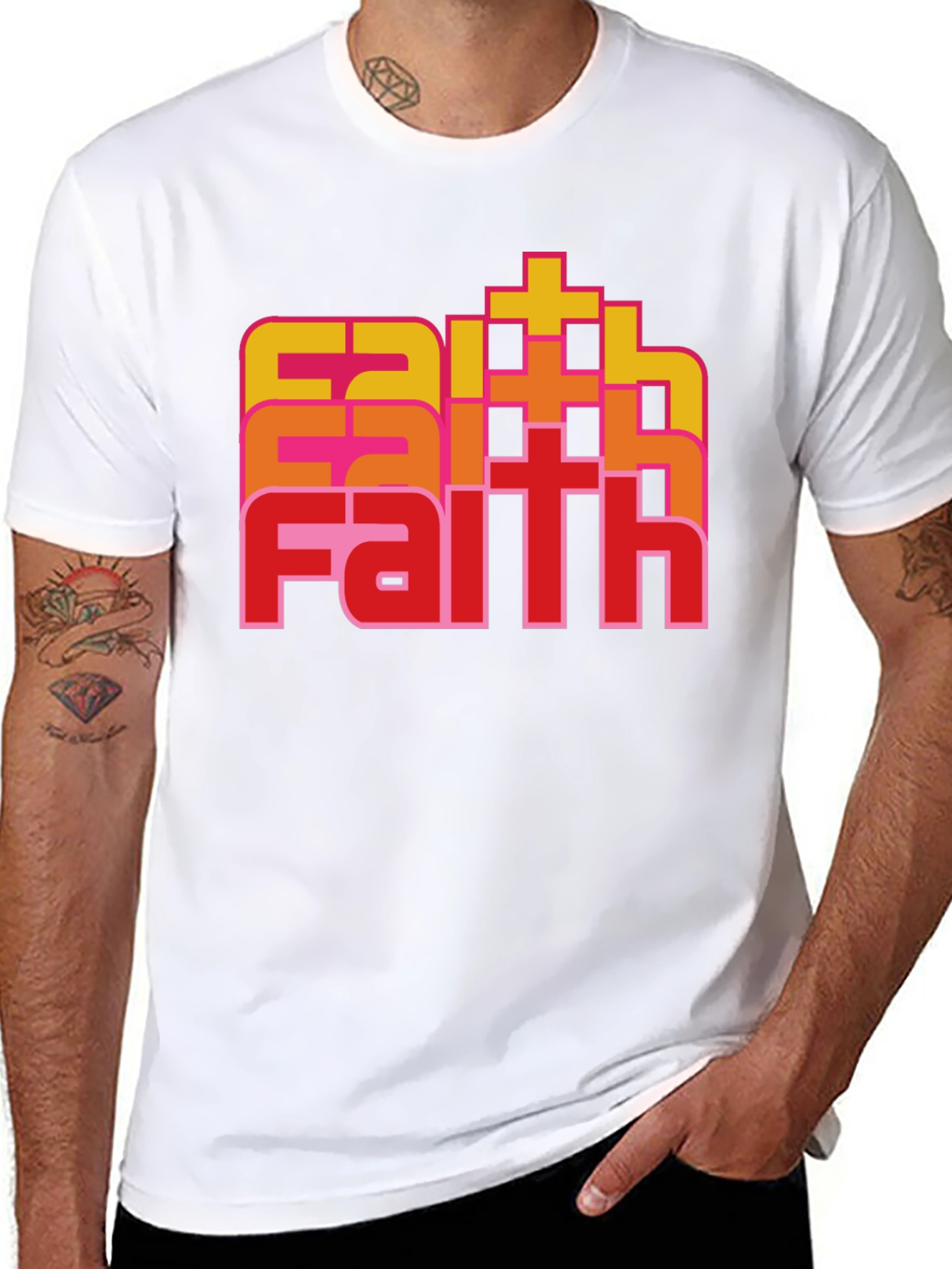 Faith Retro Stacked T-Shirt