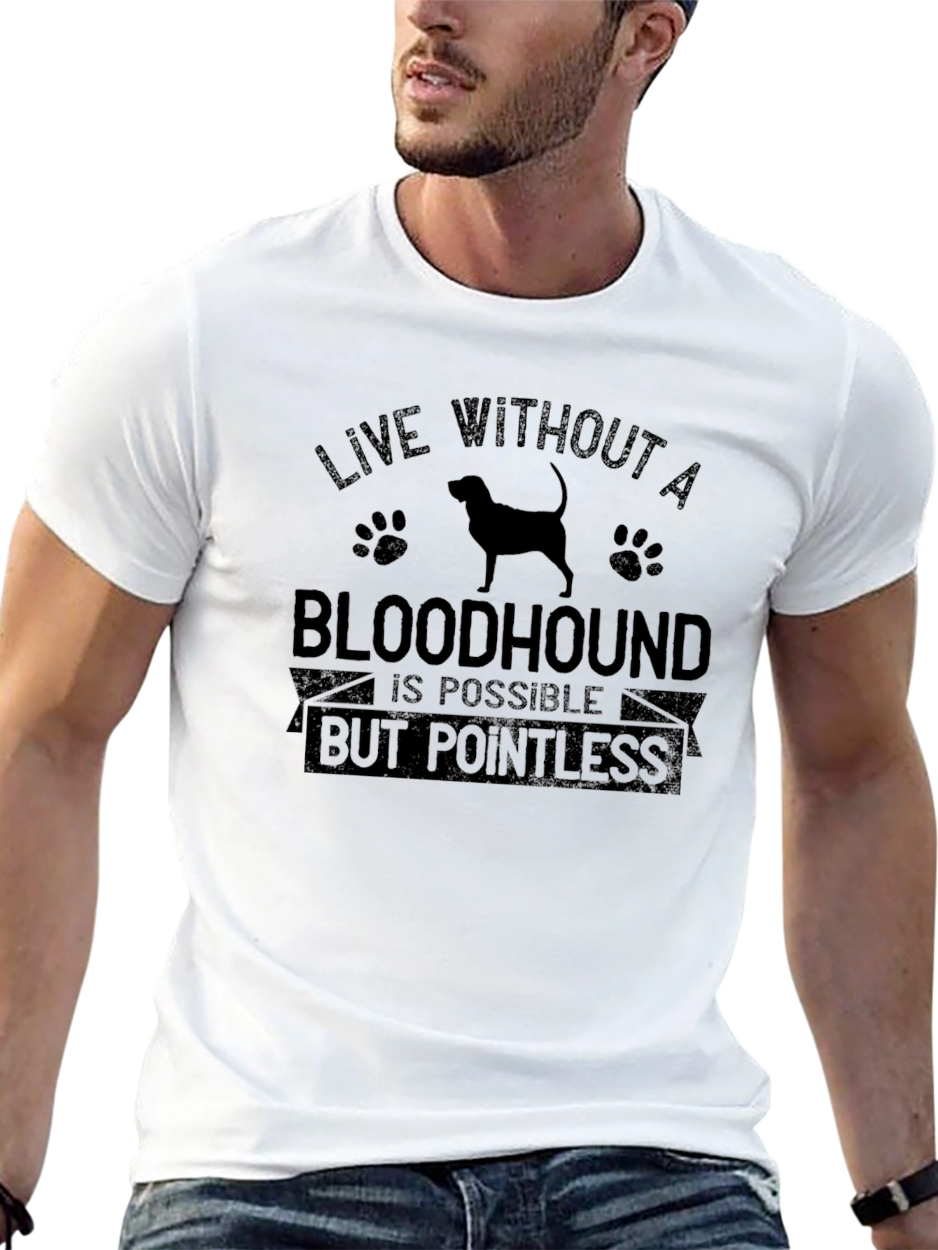 Bloodhound Dog T-Shirt | Live Without Pointless Tee | Funny Dog Lover Gift Shirt | Free Shipping $50+