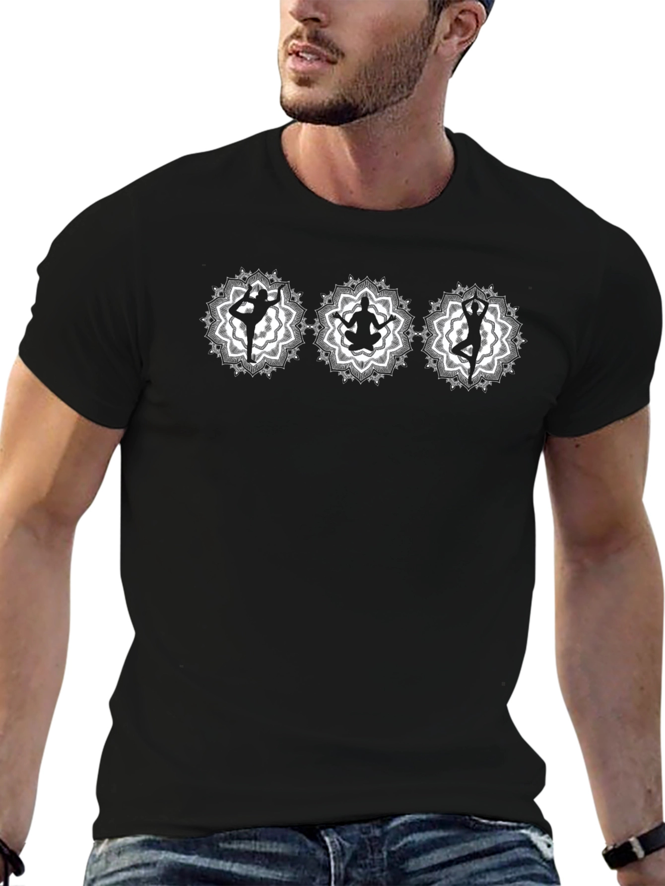 Yoga Mandala Graphic Tee - Meditative Comfort