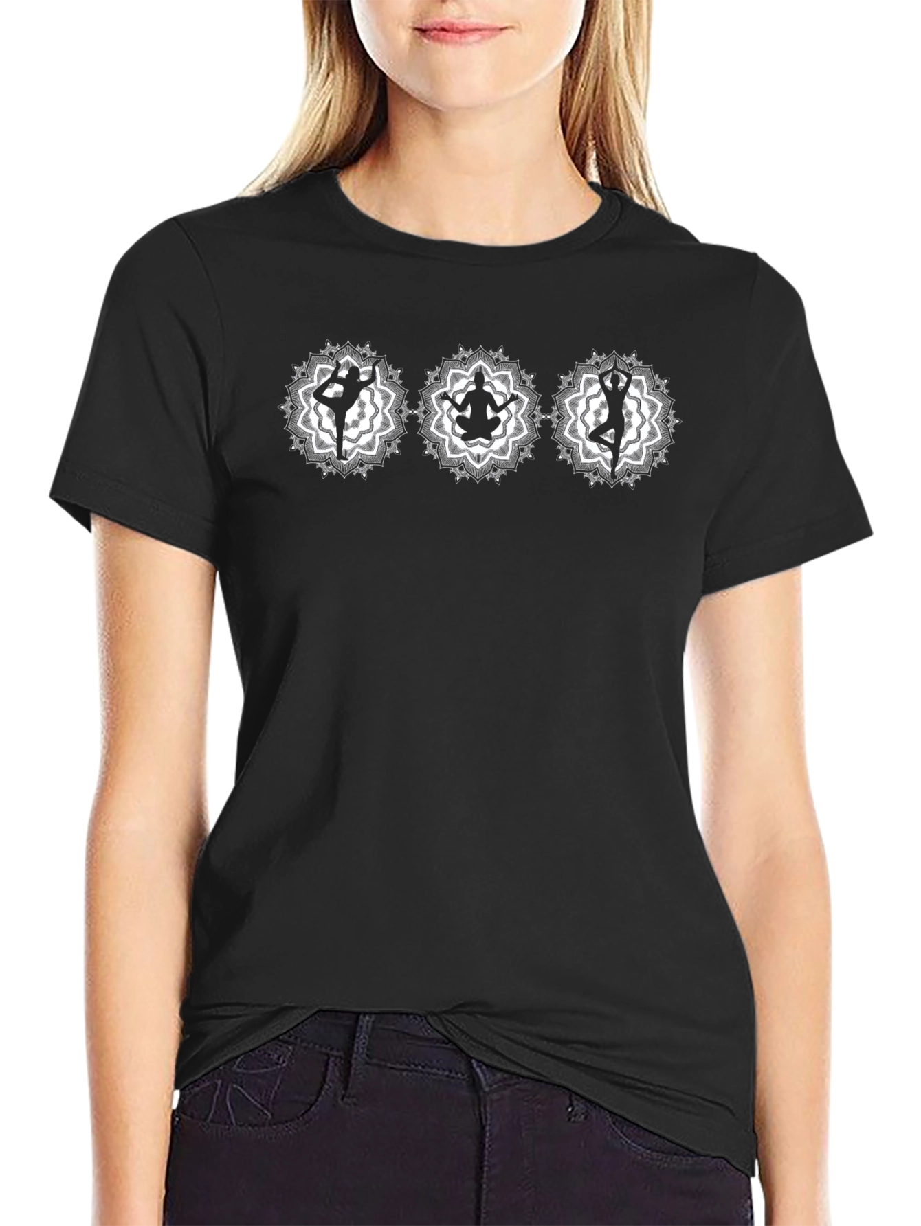 Yoga Mandala Graphic Tee - Meditative Comfort