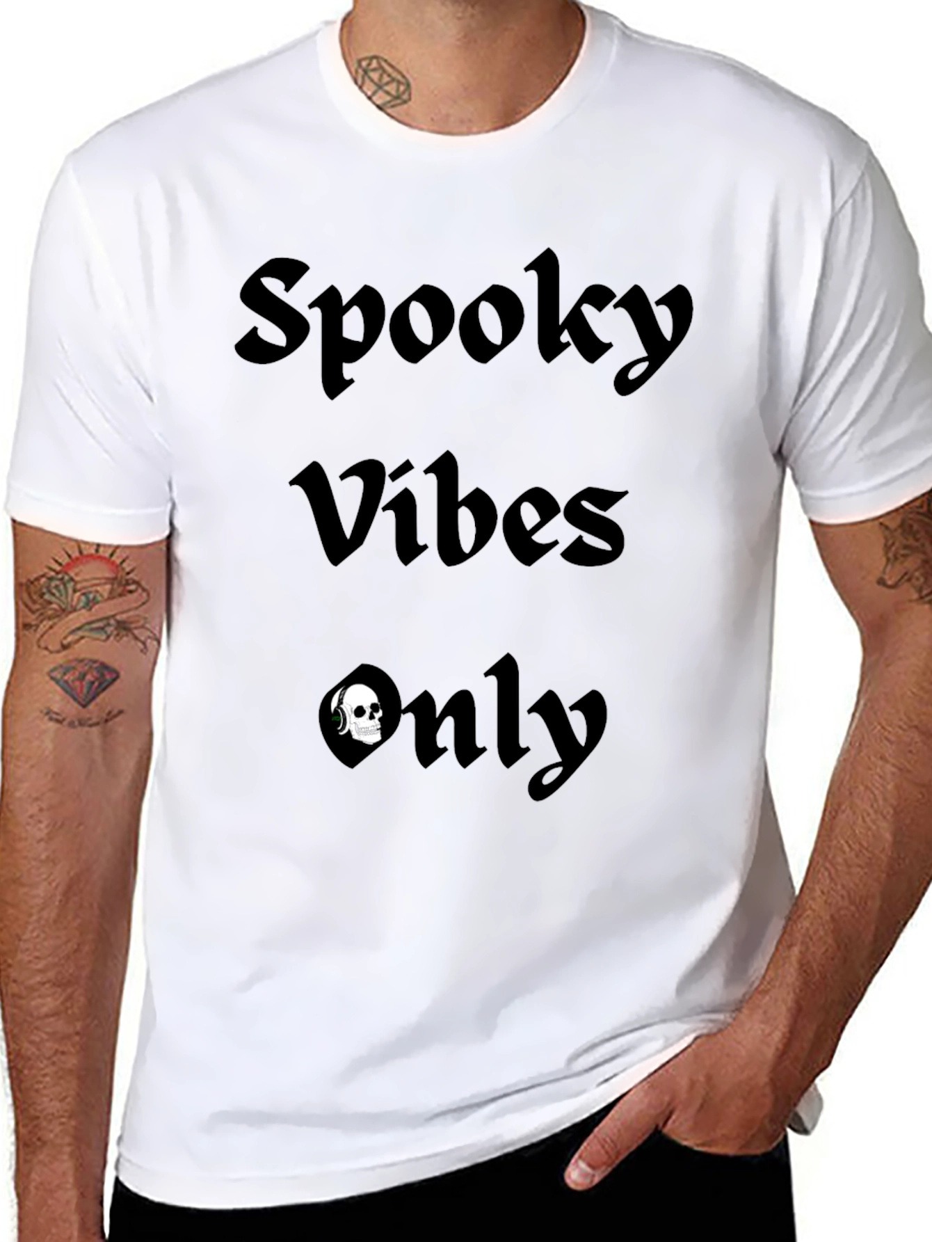 Spooky Vibes Only Graphic Tee - Black Halloween Shirt