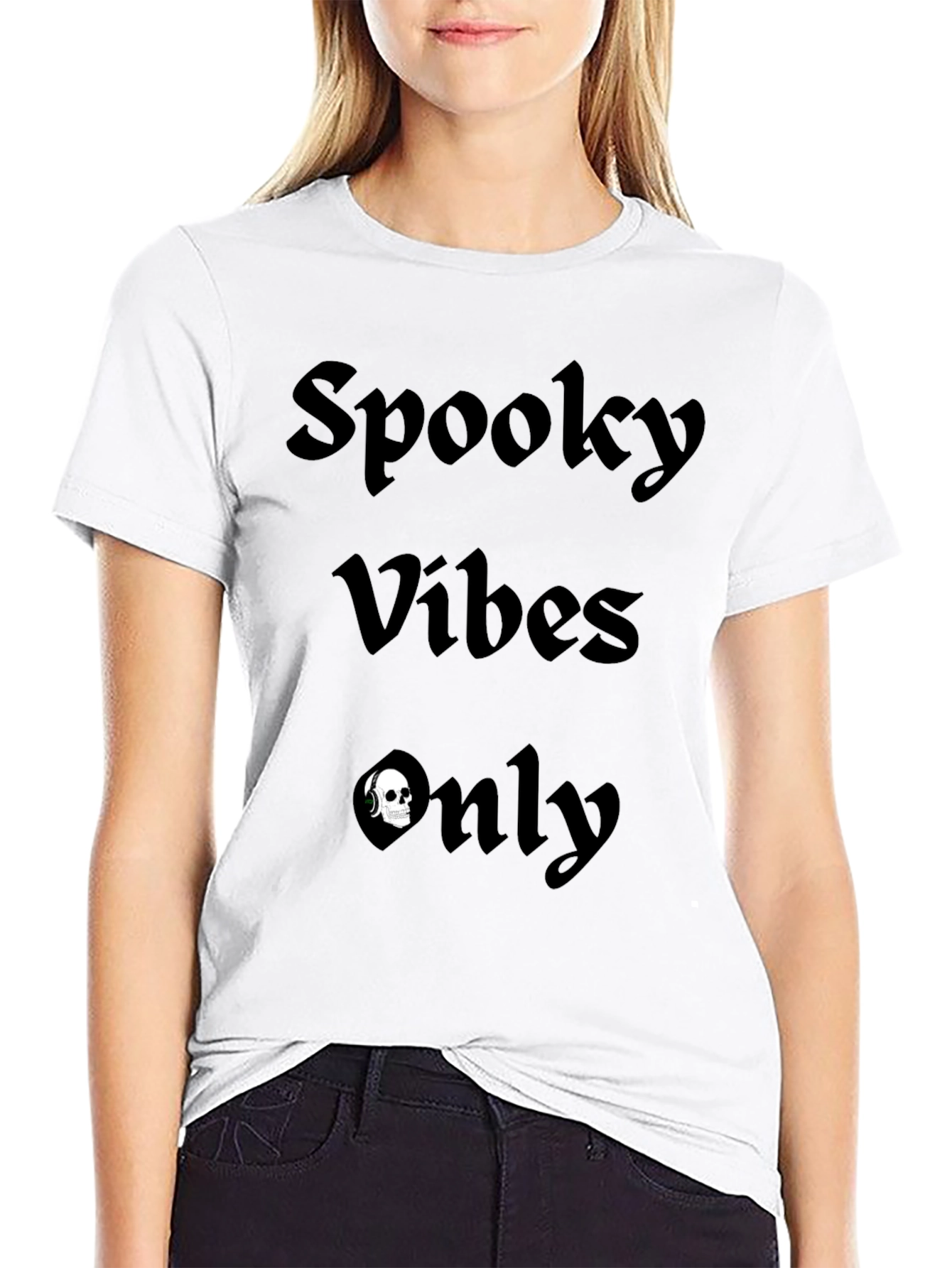 Spooky Vibes Only Graphic Tee - Black Halloween Shirt