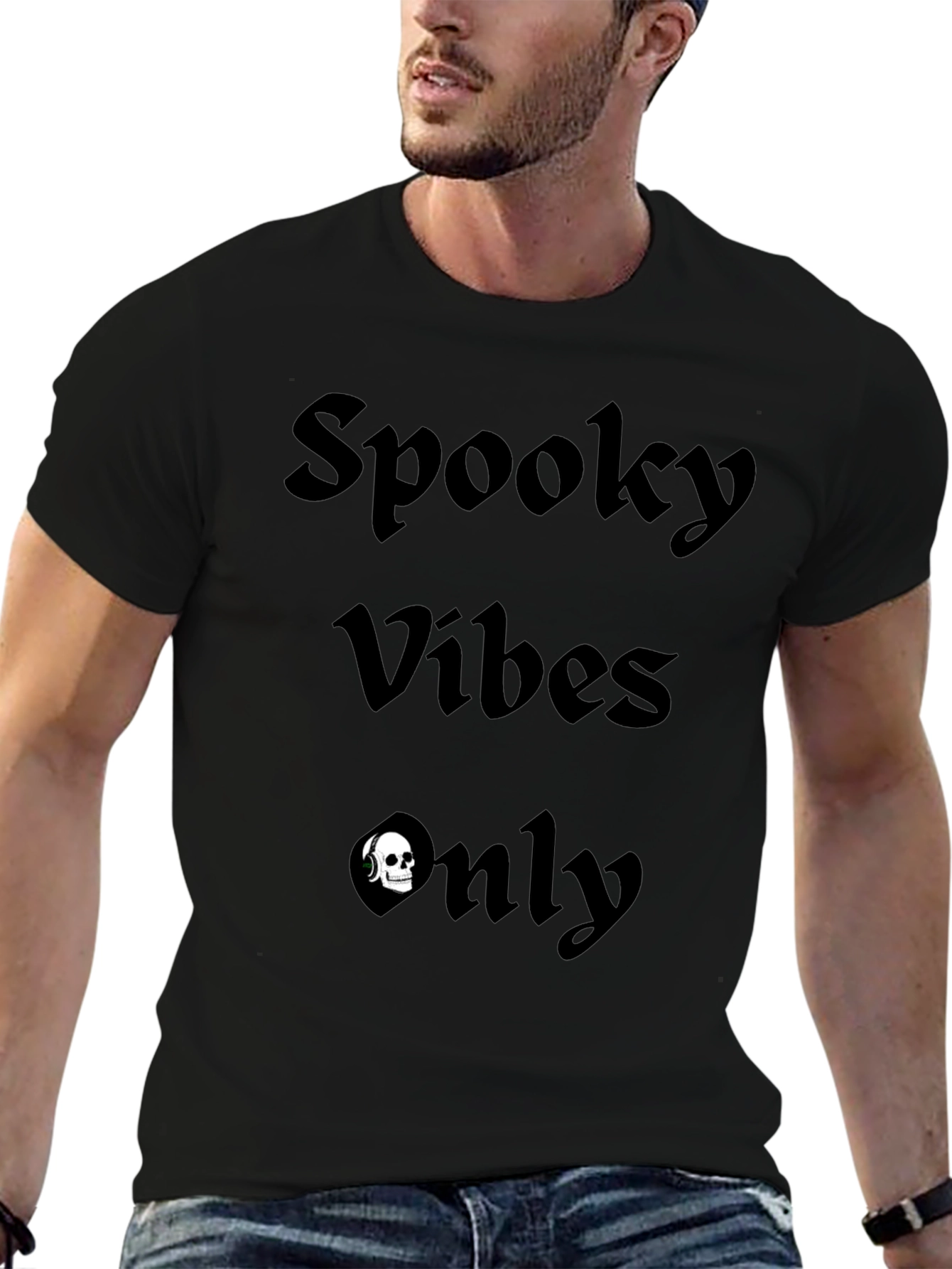 Spooky Vibes Only Graphic Tee - Black Halloween Shirt