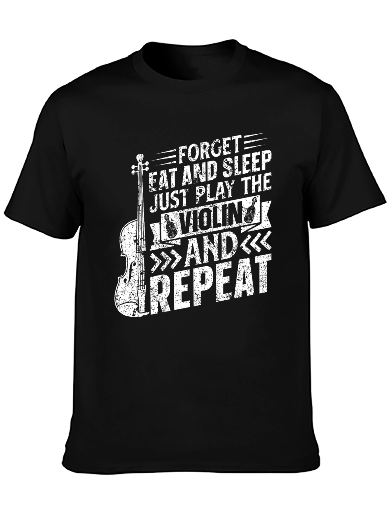 Violin Player Black T-Shirt: Forget Eat Sleep Repeat