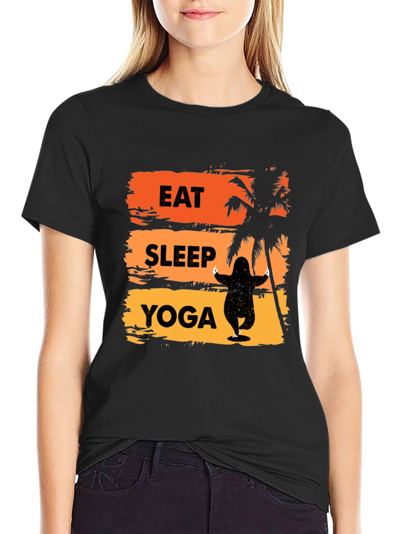 Eat Sleep Yoga T-Shirt - Beach Vibe