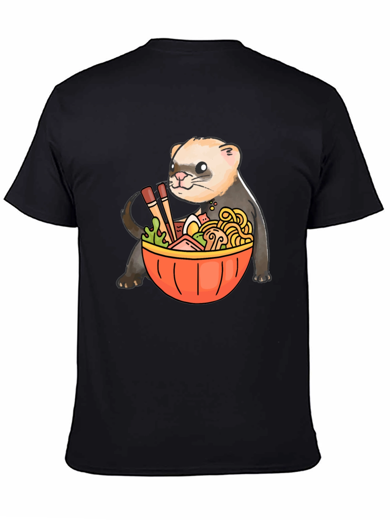 Ferret Ramen Graphic Tee - Funny Anime Style T-Shirt