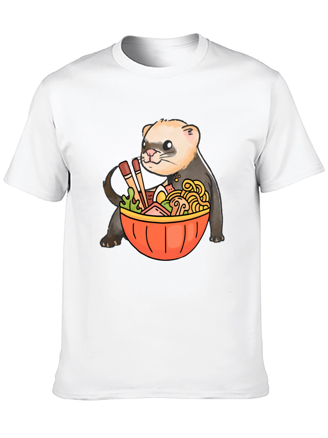 Ferret Ramen Graphic Tee - Funny Anime Style T-Shirt