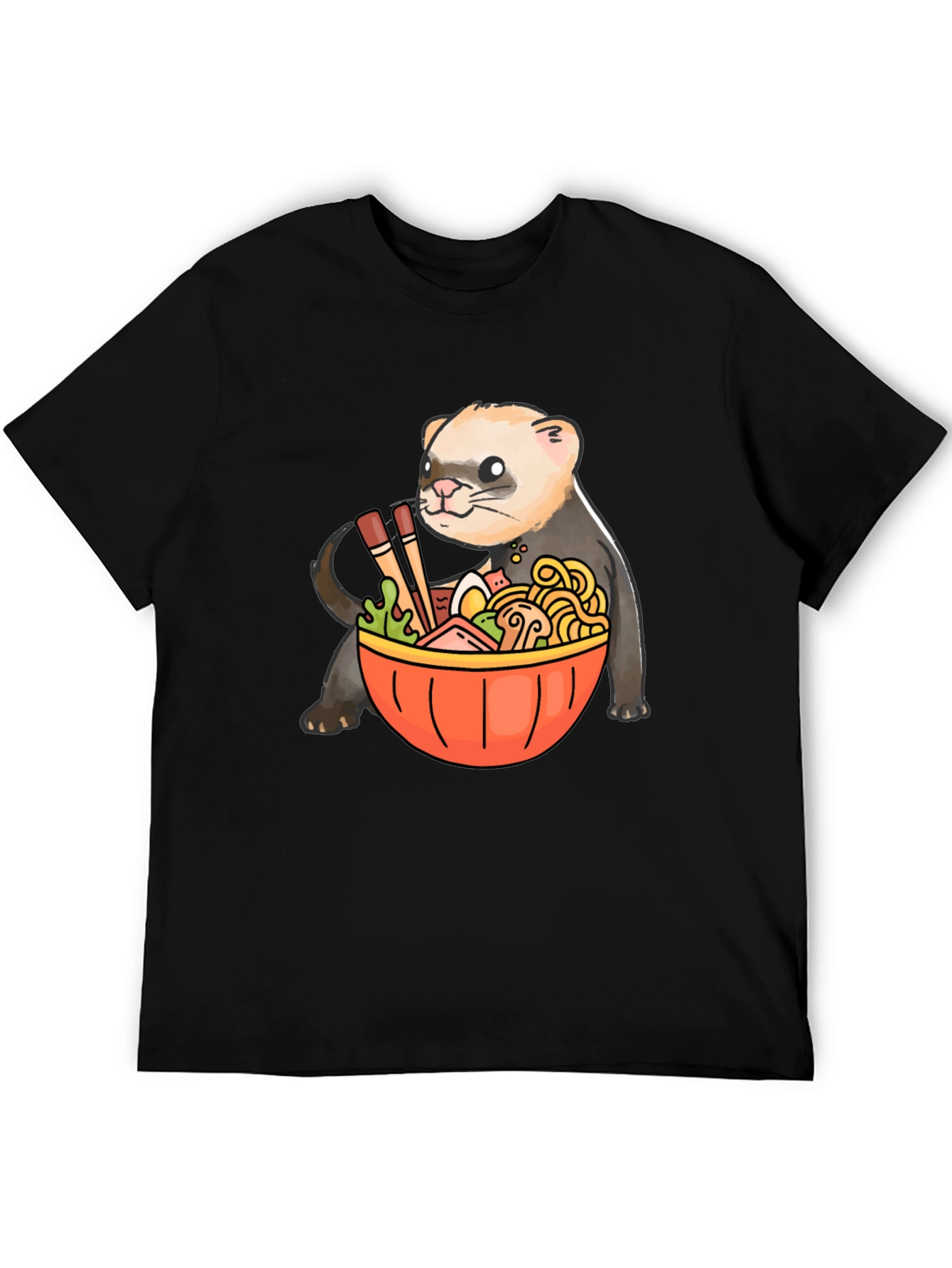 Ferret Ramen Graphic Tee - Funny Anime Style T-Shirt