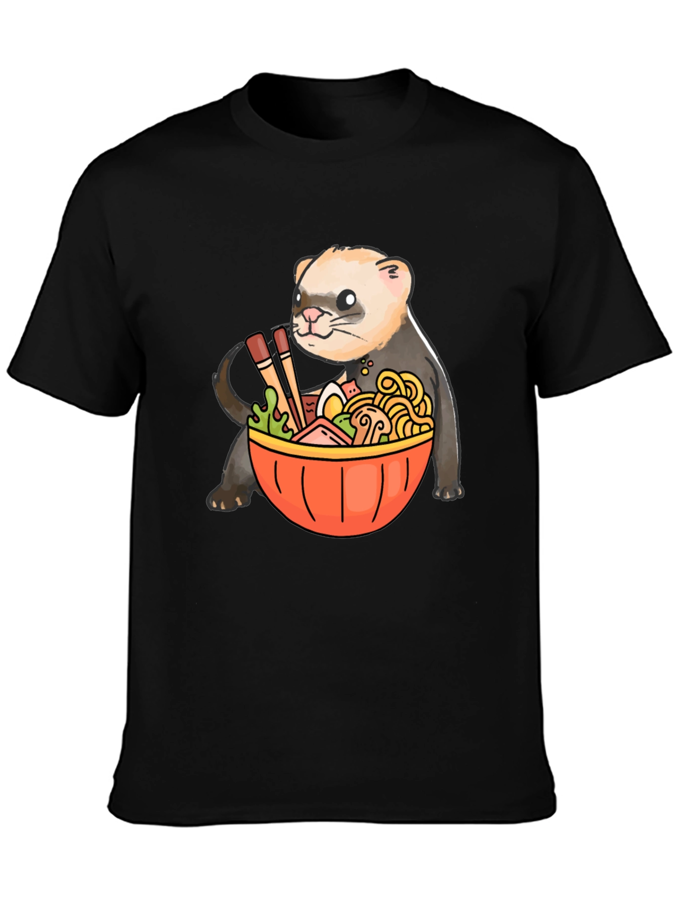 Ferret Ramen Graphic Tee - Funny Anime Style T-Shirt