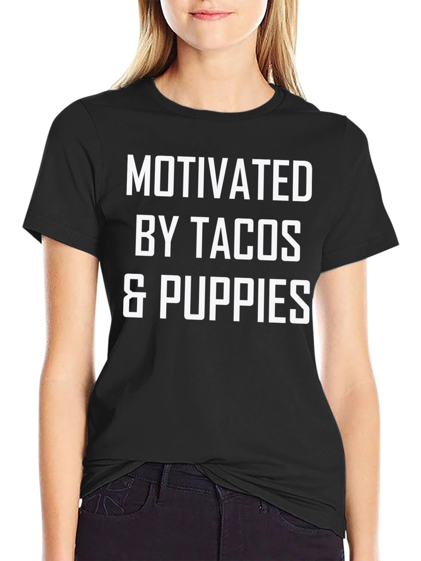 Motivated By Tacos & Puppies Graphic T-Shirt