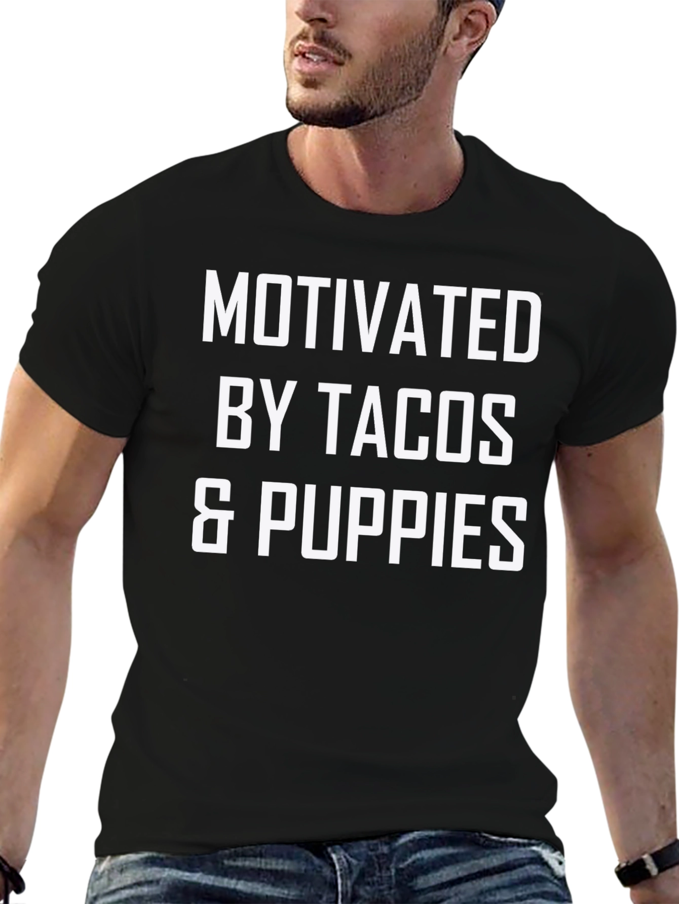 Motivated By Tacos & Puppies Graphic T-Shirt