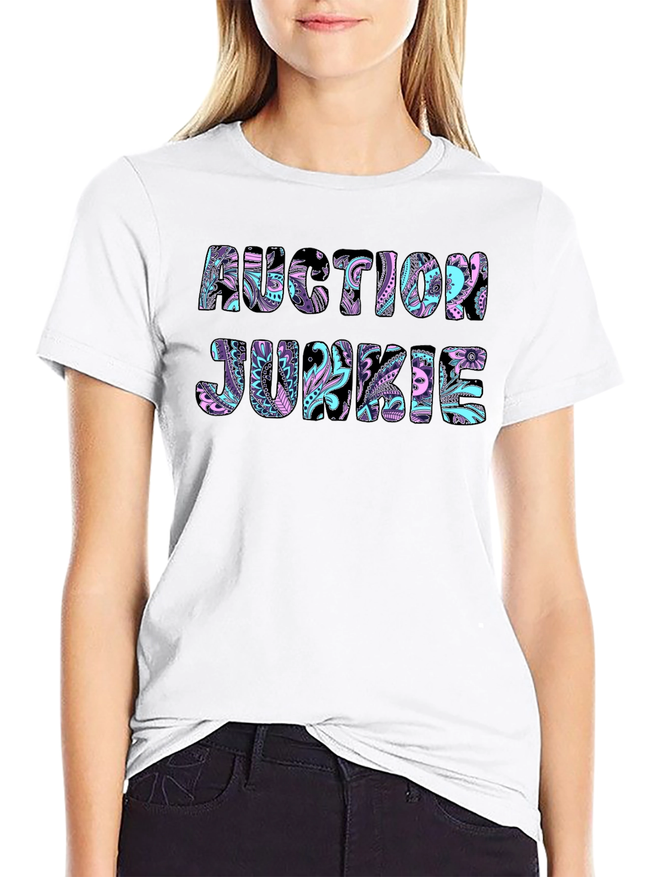 Auction Junkie Graphic Tee - Black Cotton T-Shirt