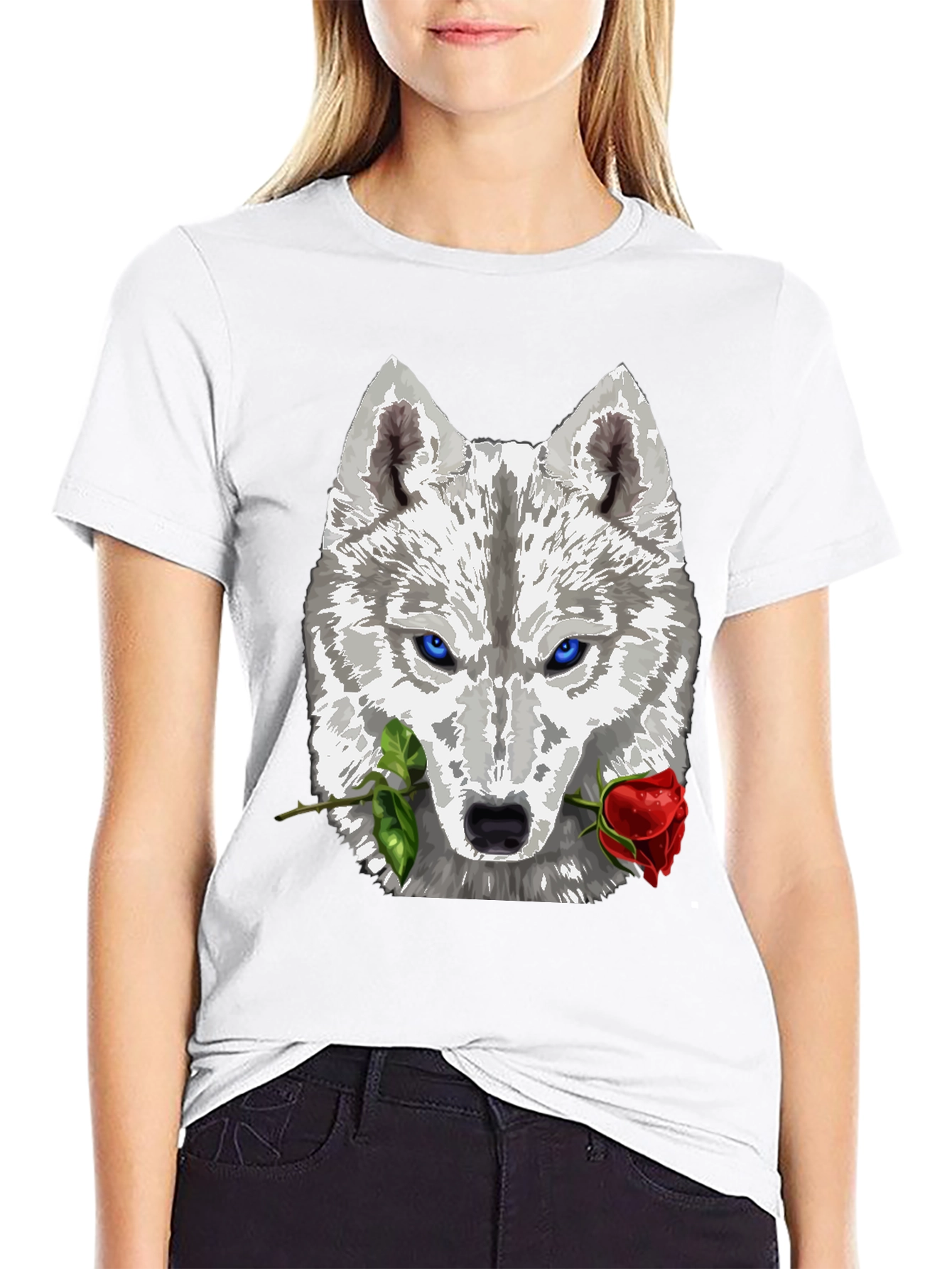 Wolf and Rose Graphic T-Shirt