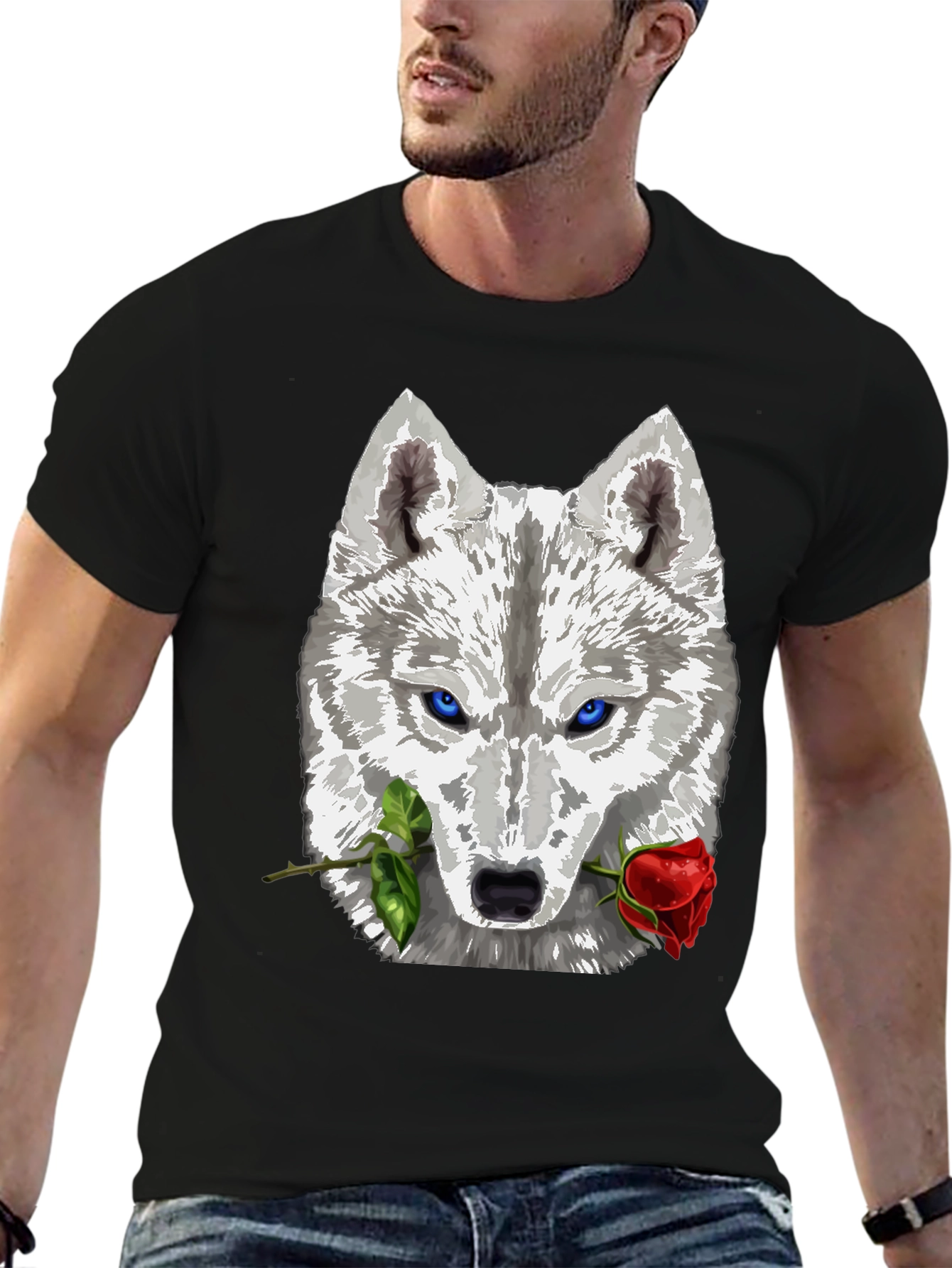 Wolf and Rose Graphic T-Shirt